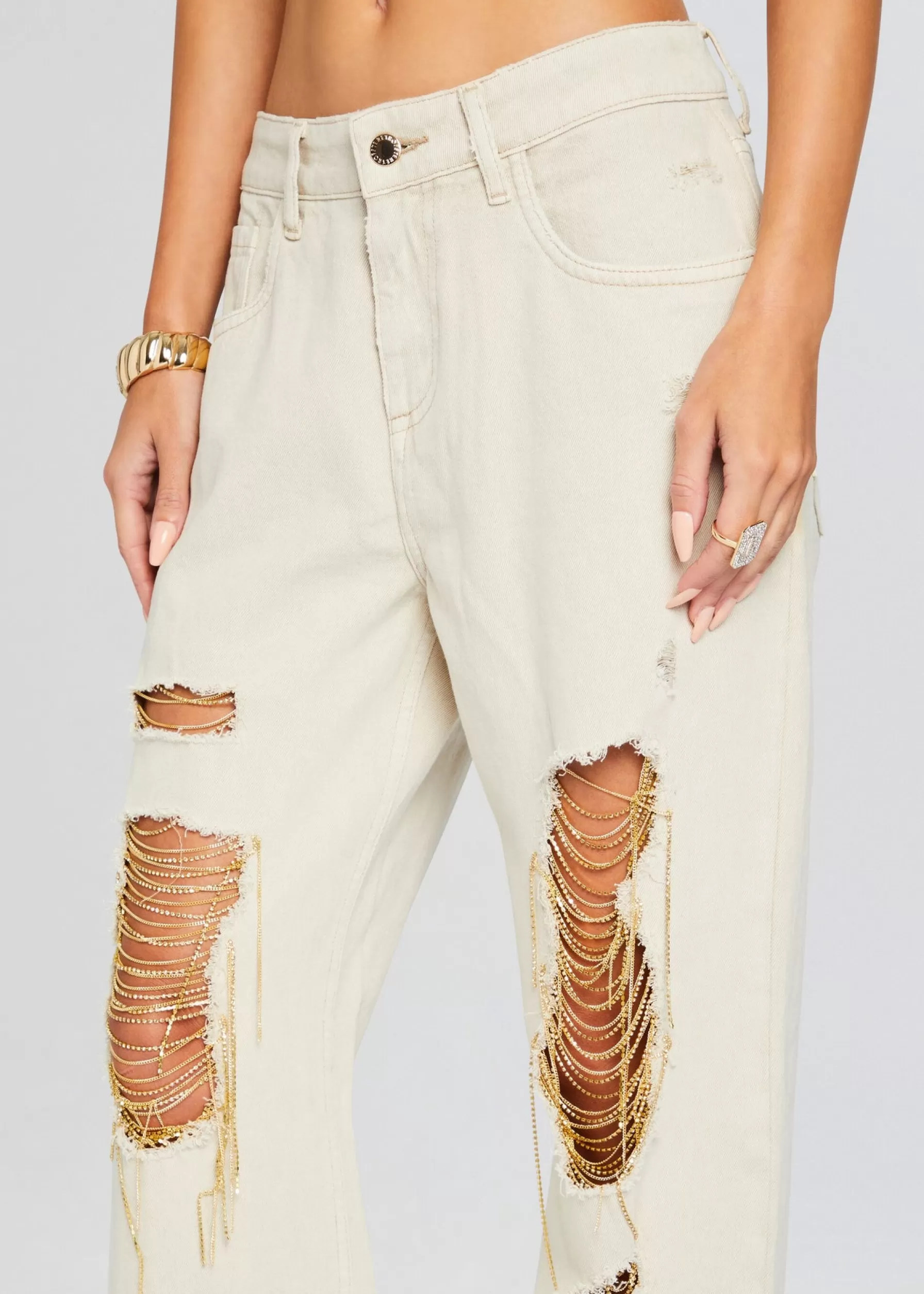 Retrofete Kailee Pant White/Gold Fashion