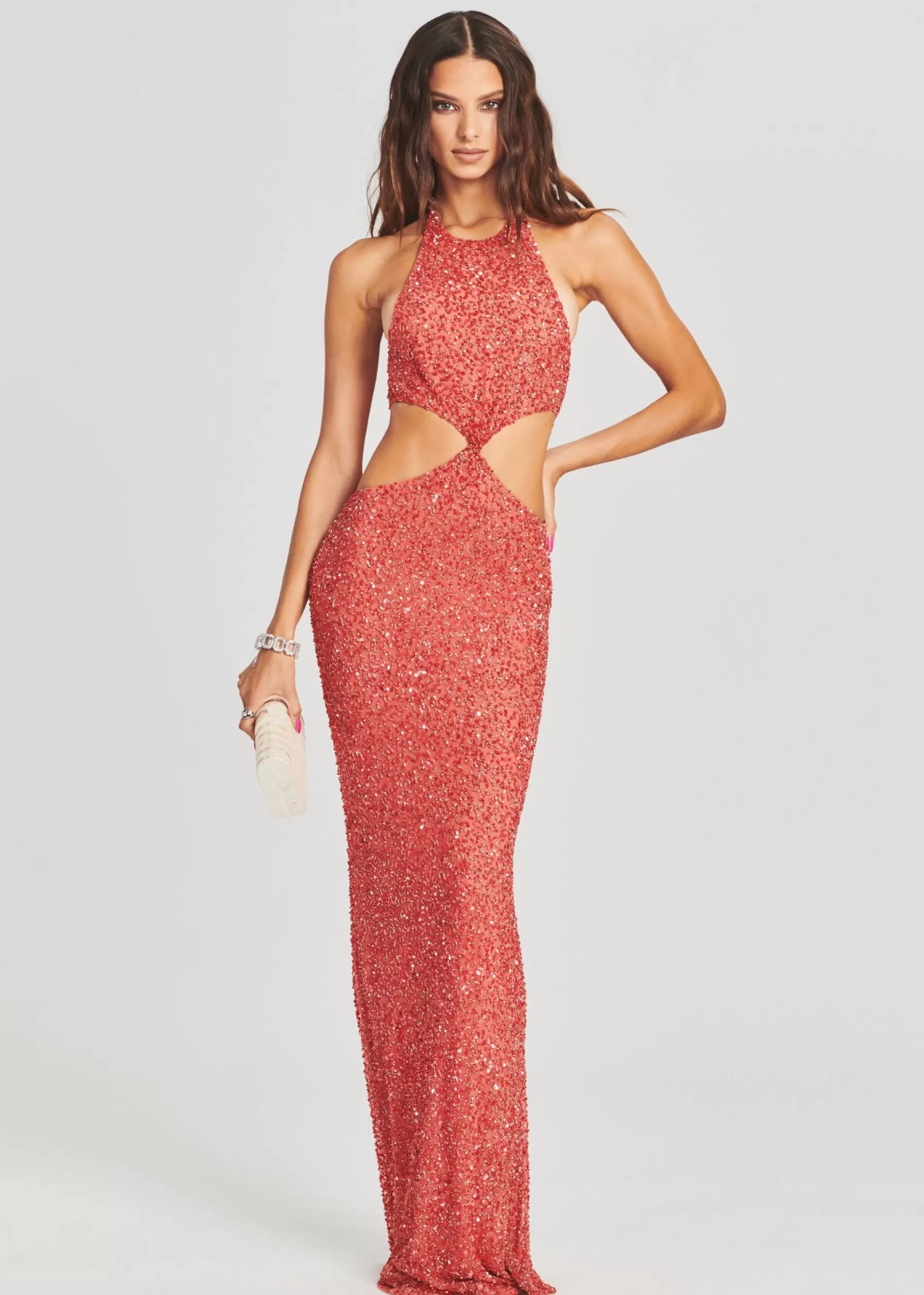 Retrofete Katerina Sequin Dress Calypso Coral Best Sale