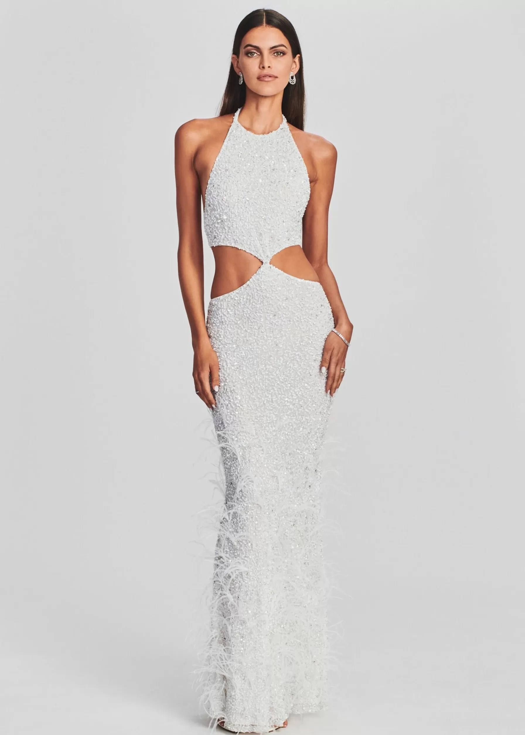 Retrofete Katerina Sequin Feather Dress White Online