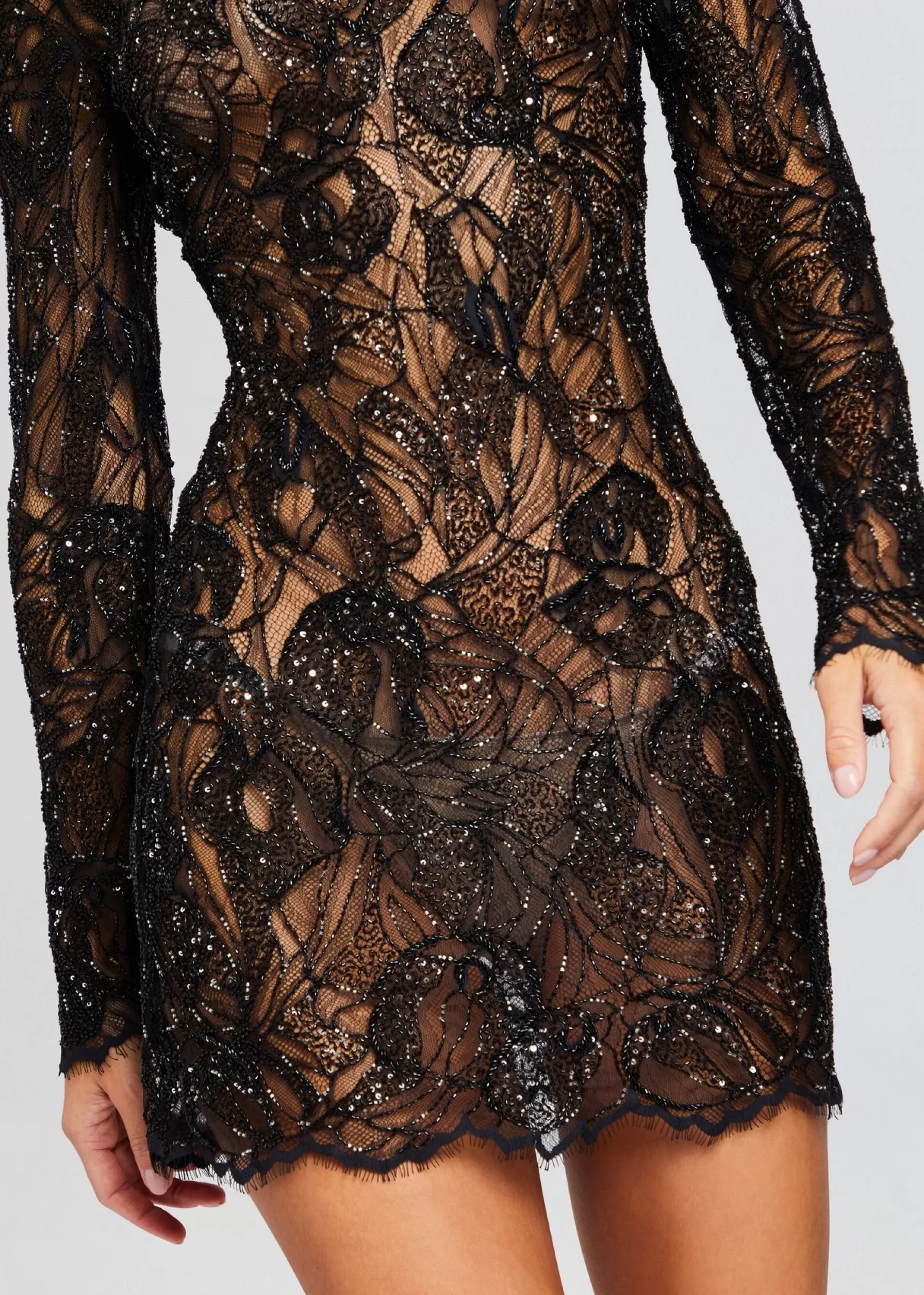 Retrofete Kennedy Embellished Lace Dress Black Best Sale