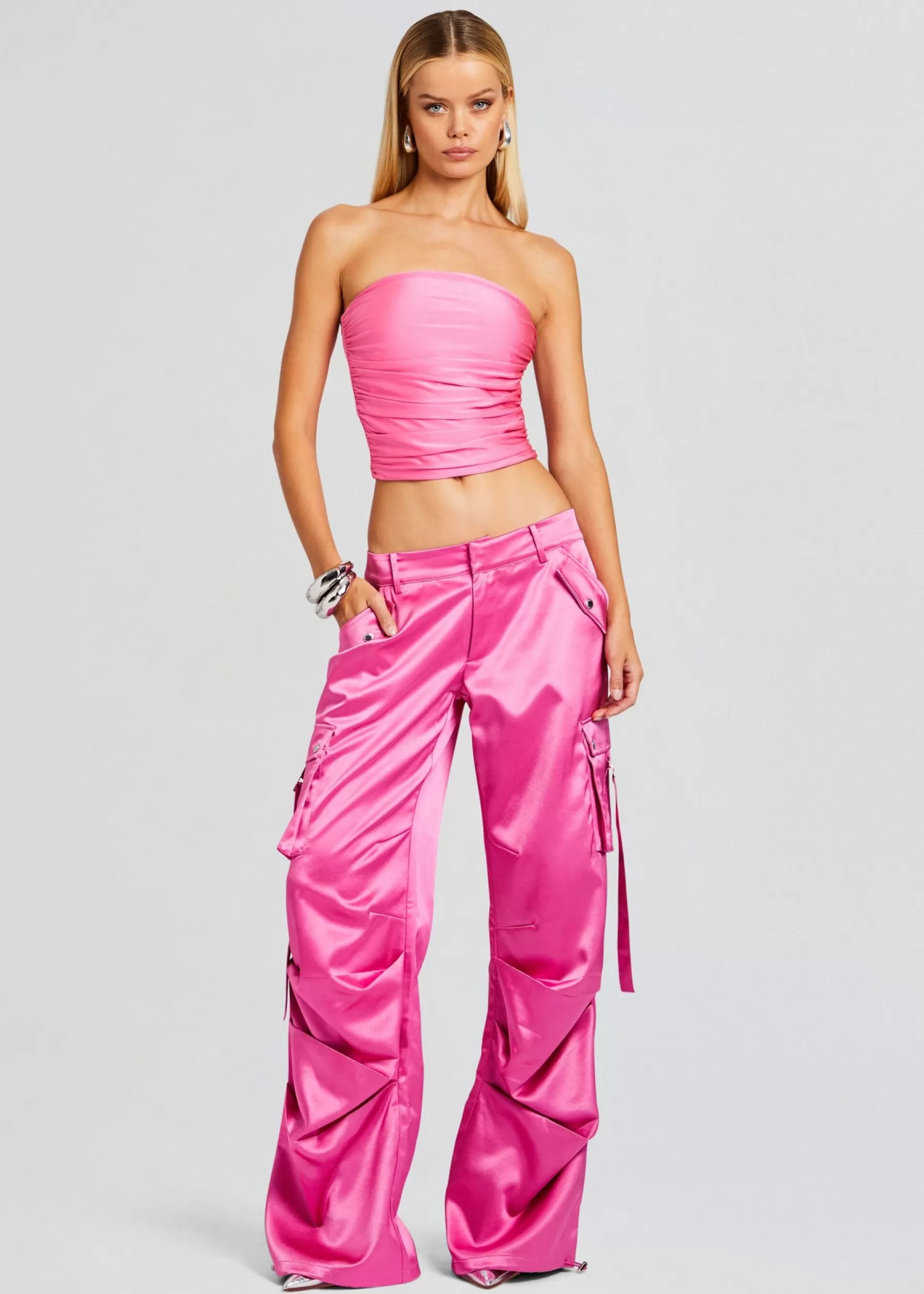 Retrofete Lai Satin Cargo Pant Malibu Pink Shop