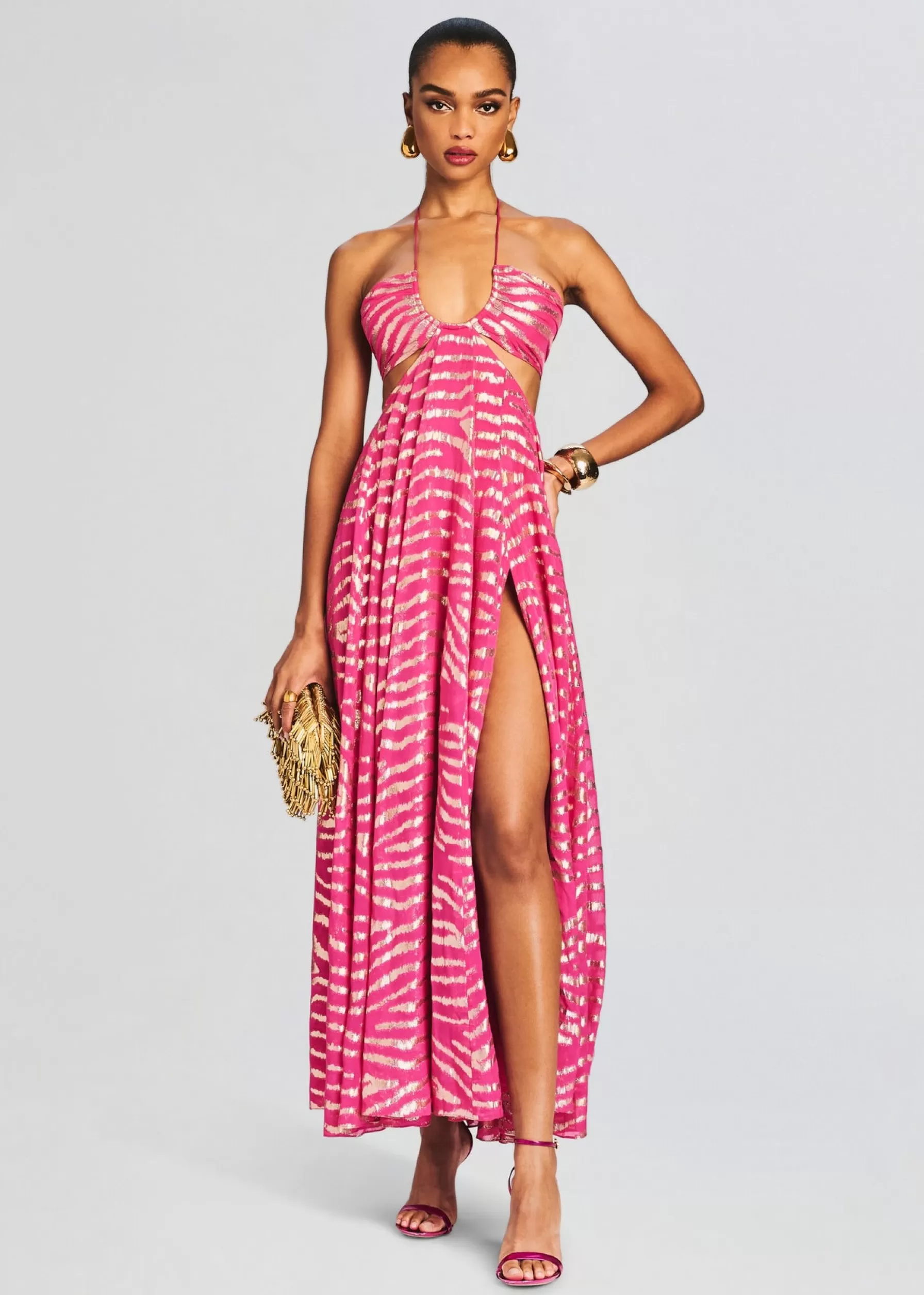 Retrofete Lara Long Dress Fuschia Shop