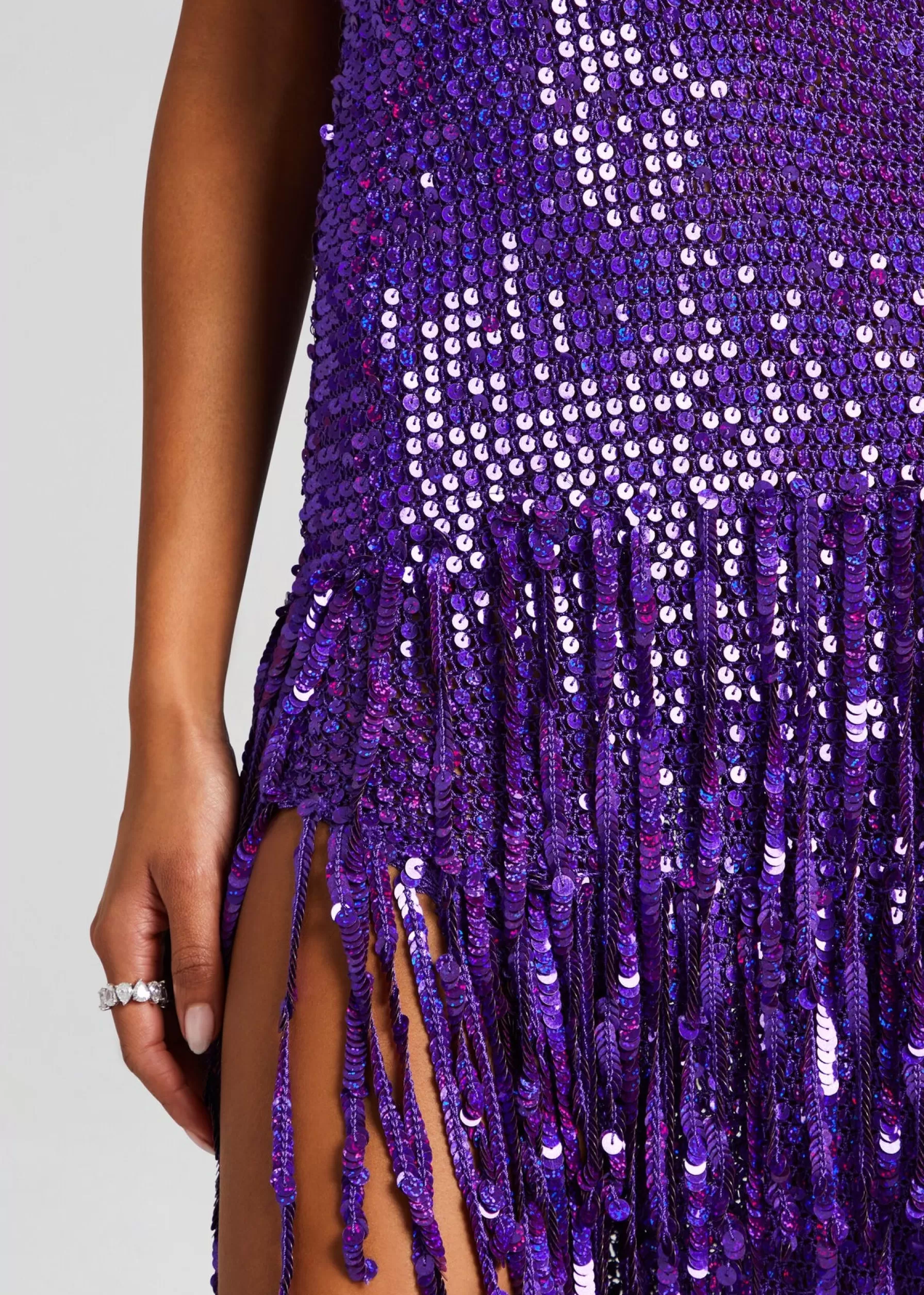 Retrofete Libra Sequin Crochet Dress Amethyst Best Sale