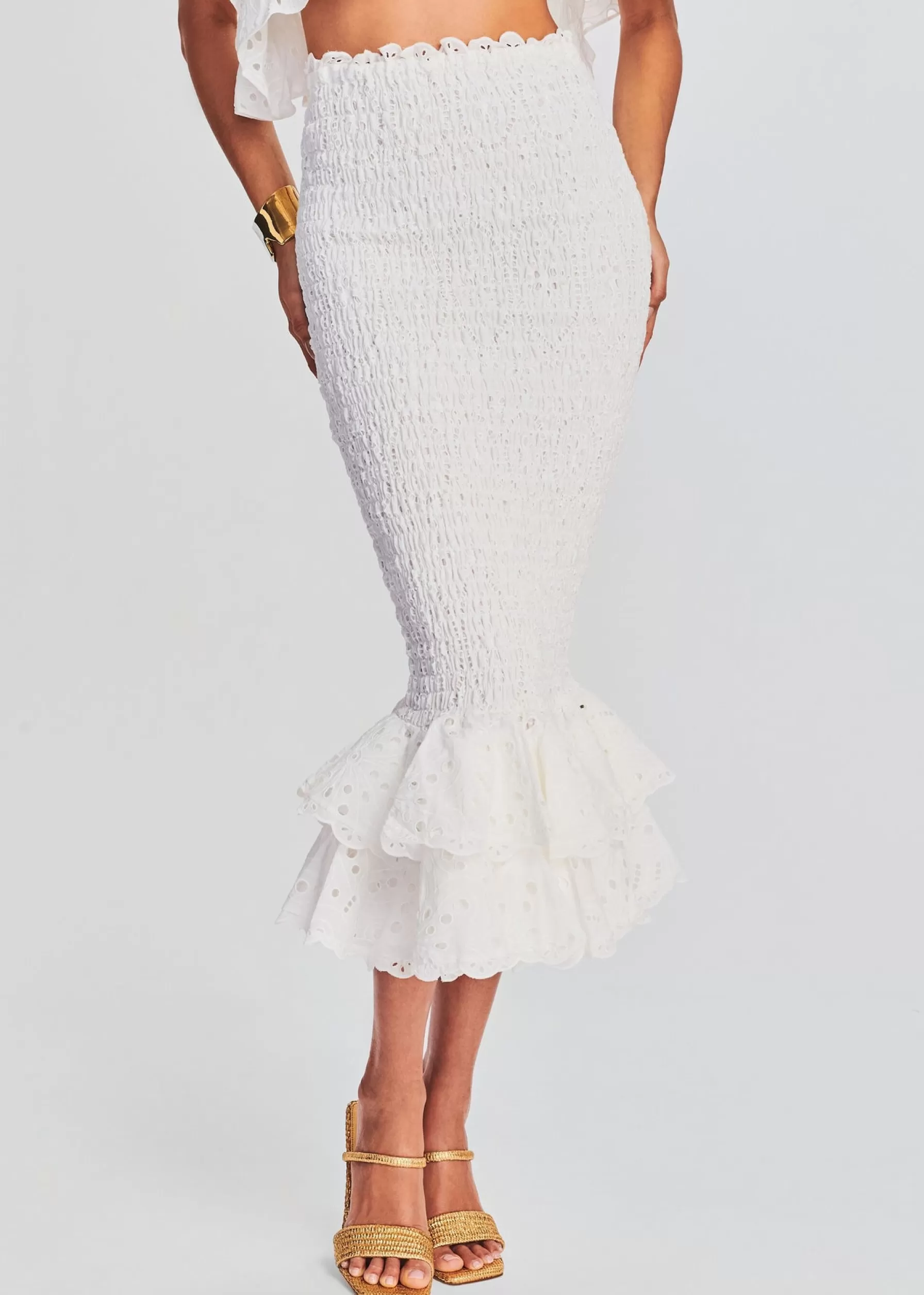 Retrofete Lilliana Long Skirt White Fruition Fashion