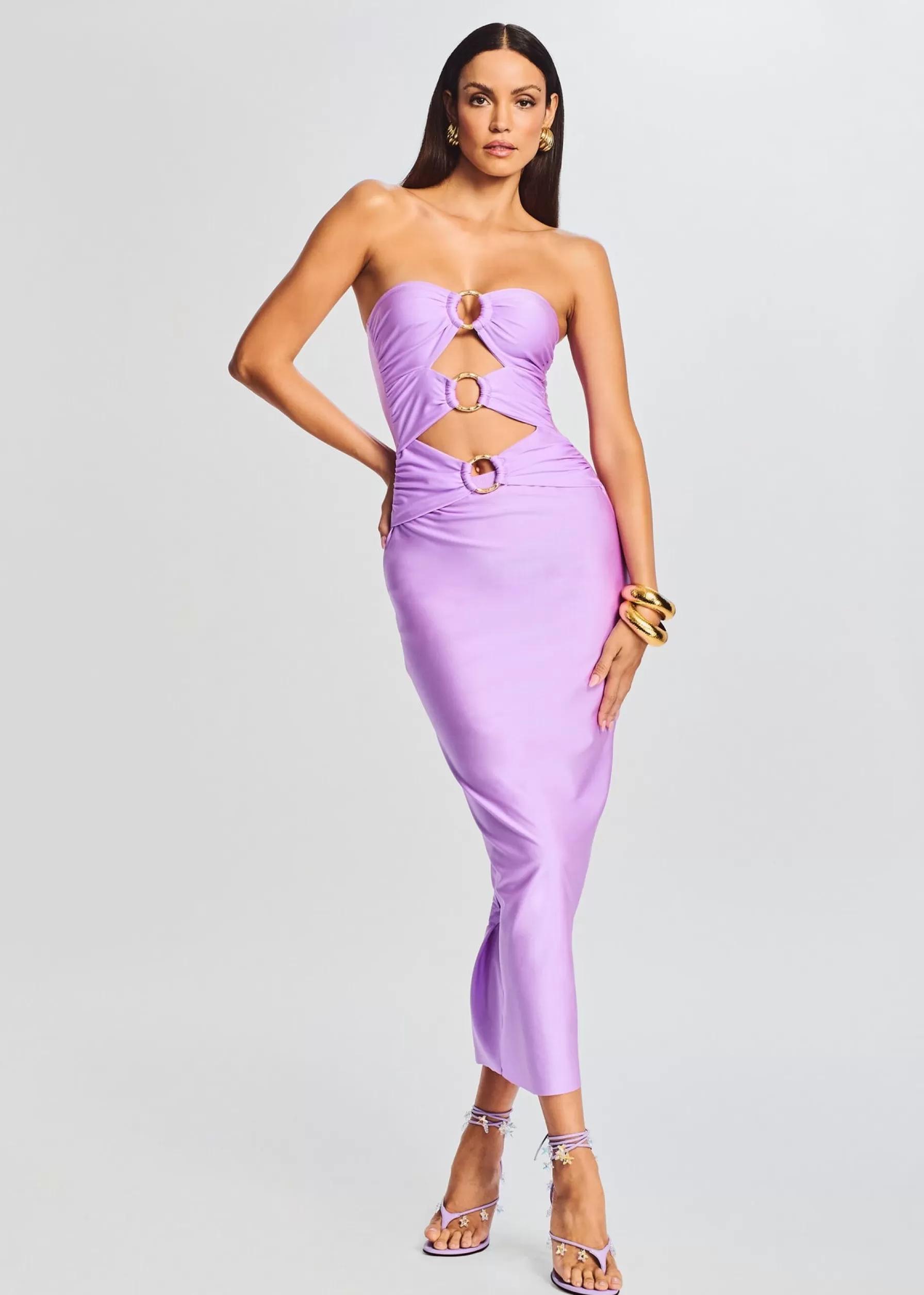 Retrofete Lily Lycra Maxi Dress Lilac Purple Sale