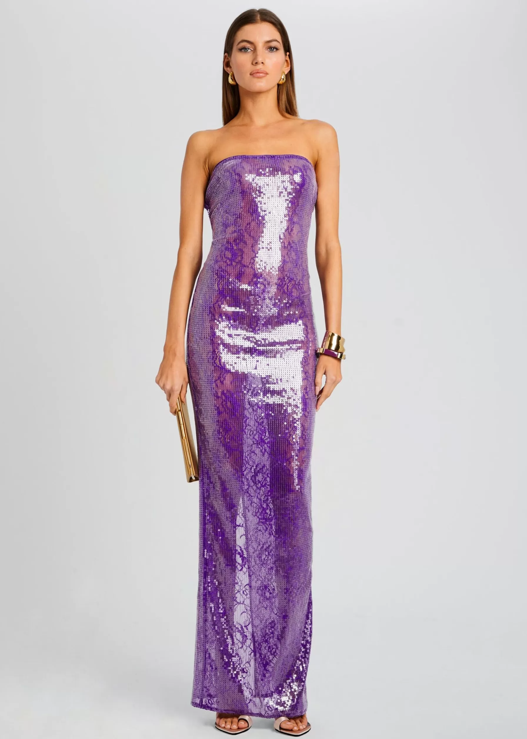 Retrofete Lucia Sequin Lace Dress Amethyst Hot