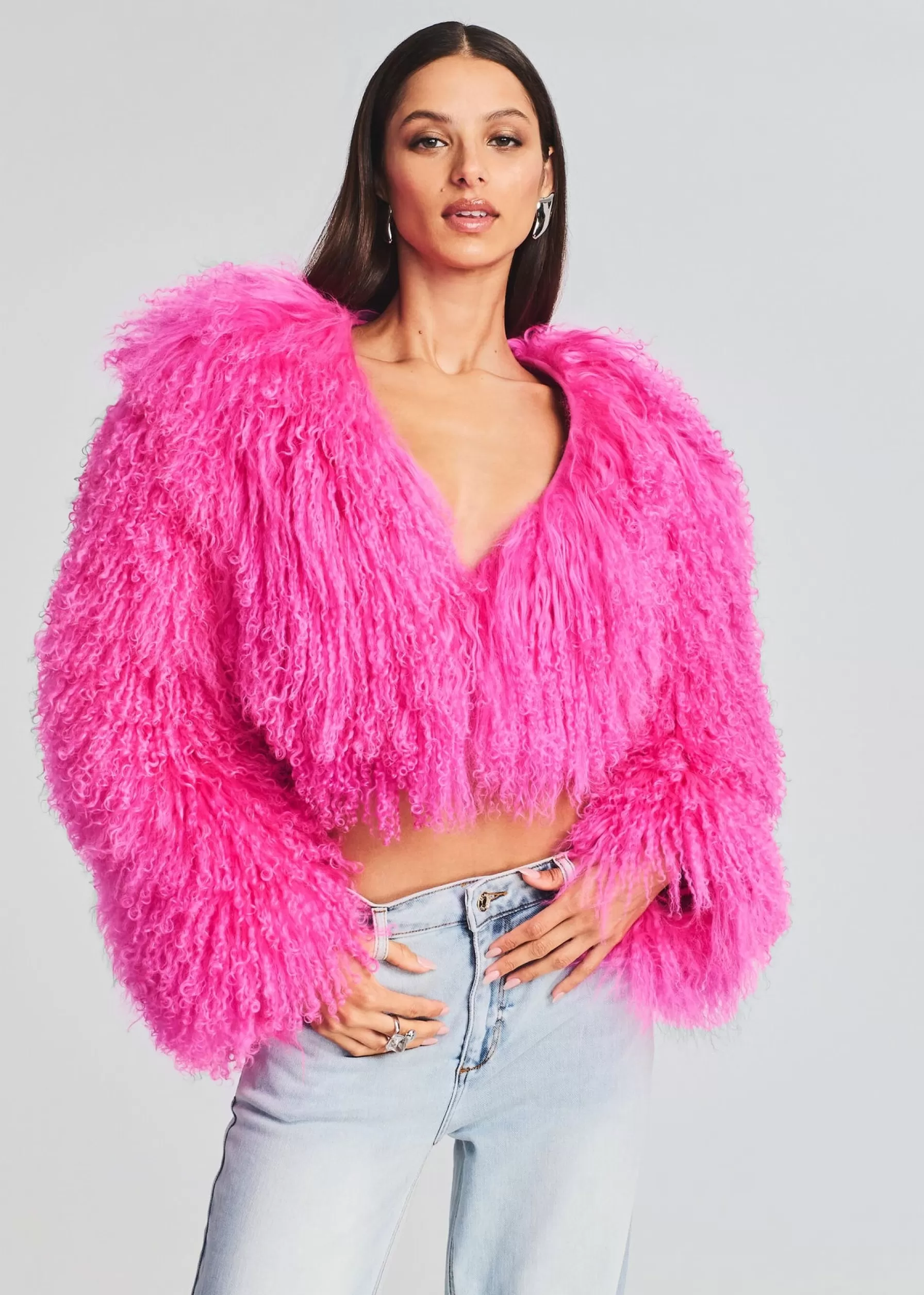 Retrofete Luxe Fur Jacket Knockout Pink Discount