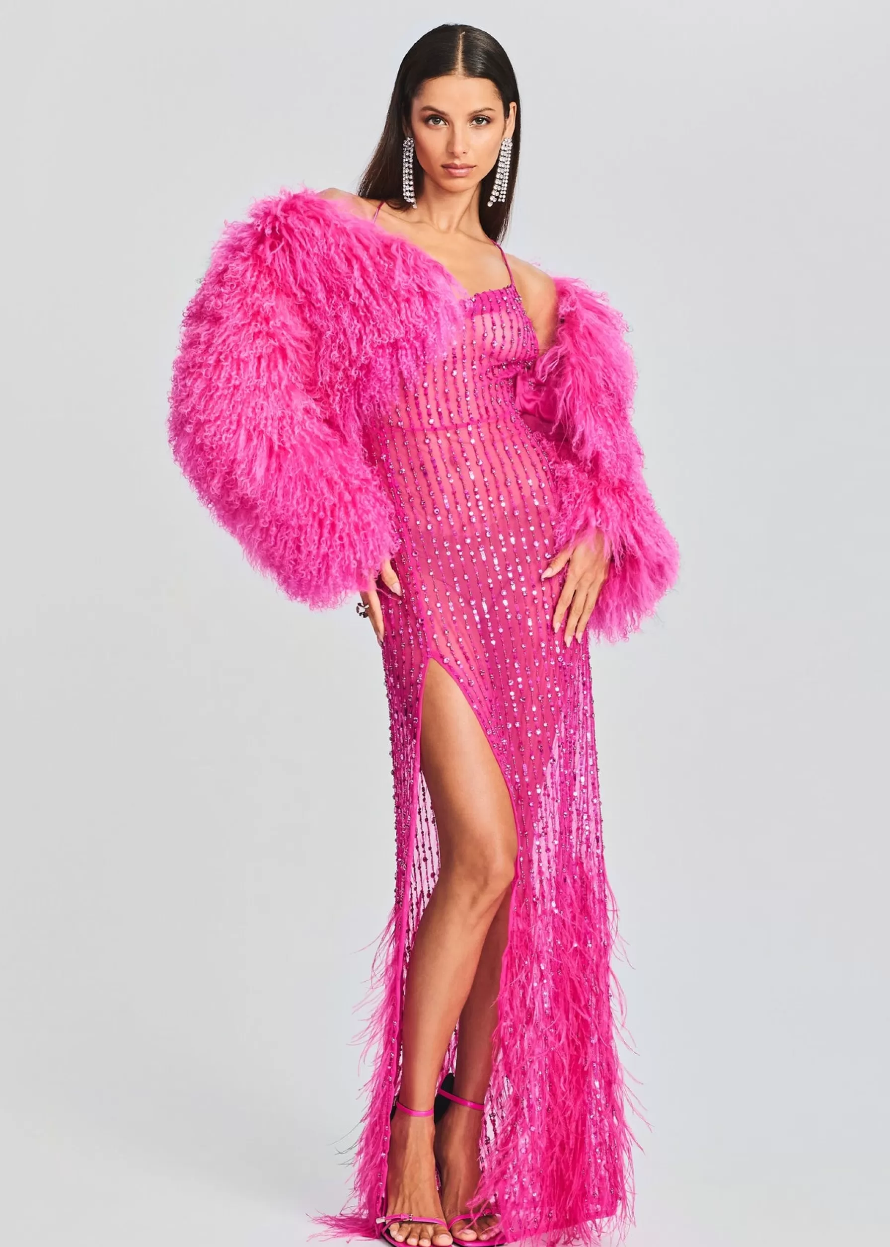 Retrofete Luxe Fur Jacket Knockout Pink Discount