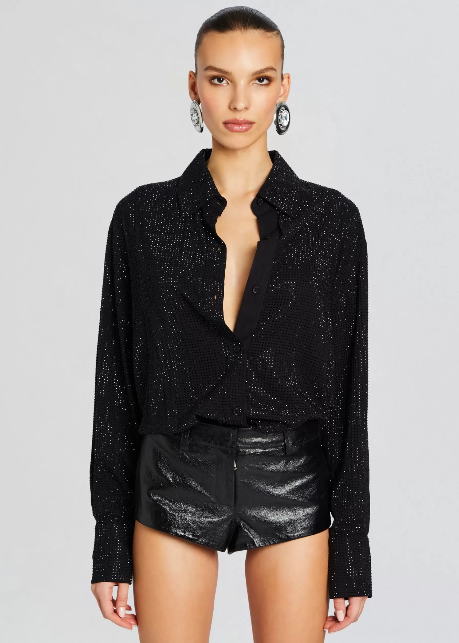 Retrofete Maddox Embellished Shirt Black Discount