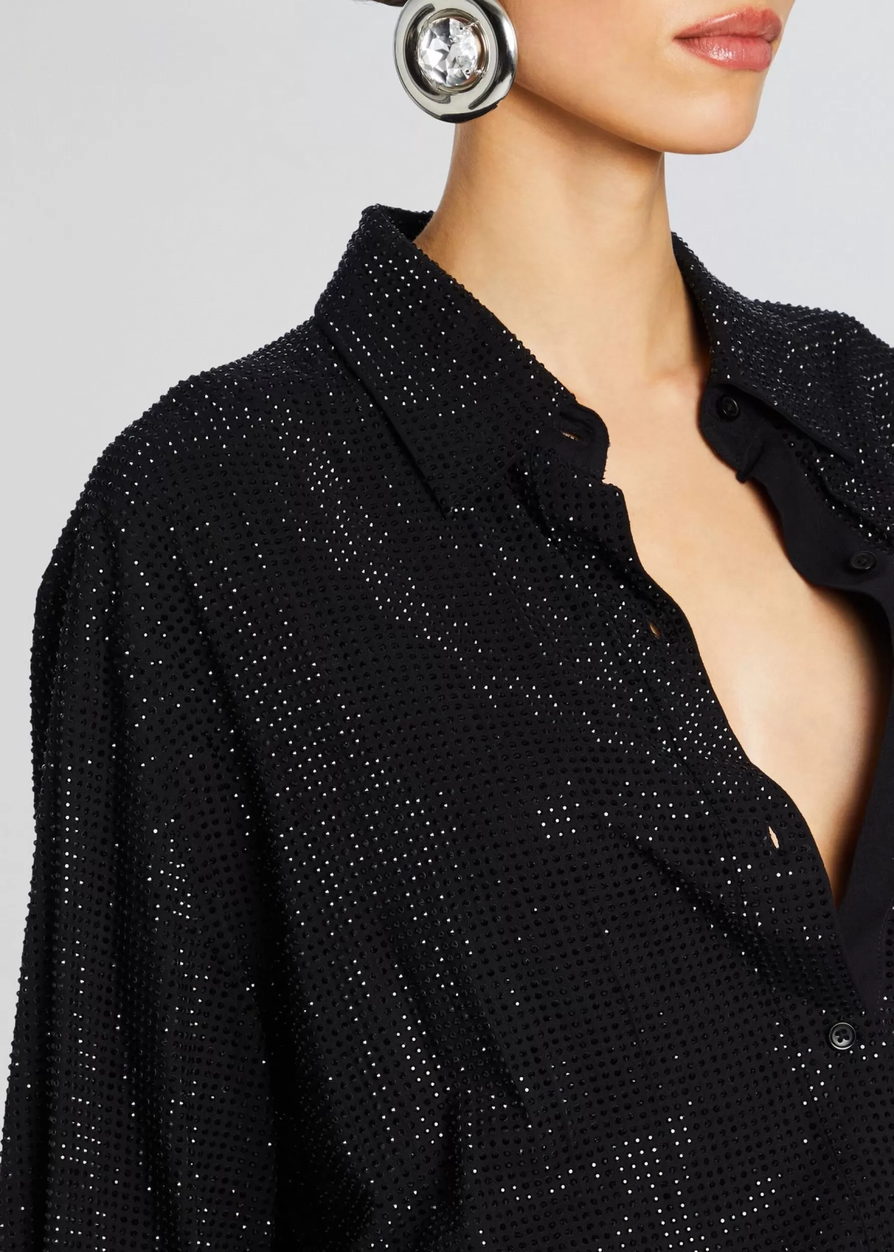 Retrofete Maddox Embellished Shirt Black Discount