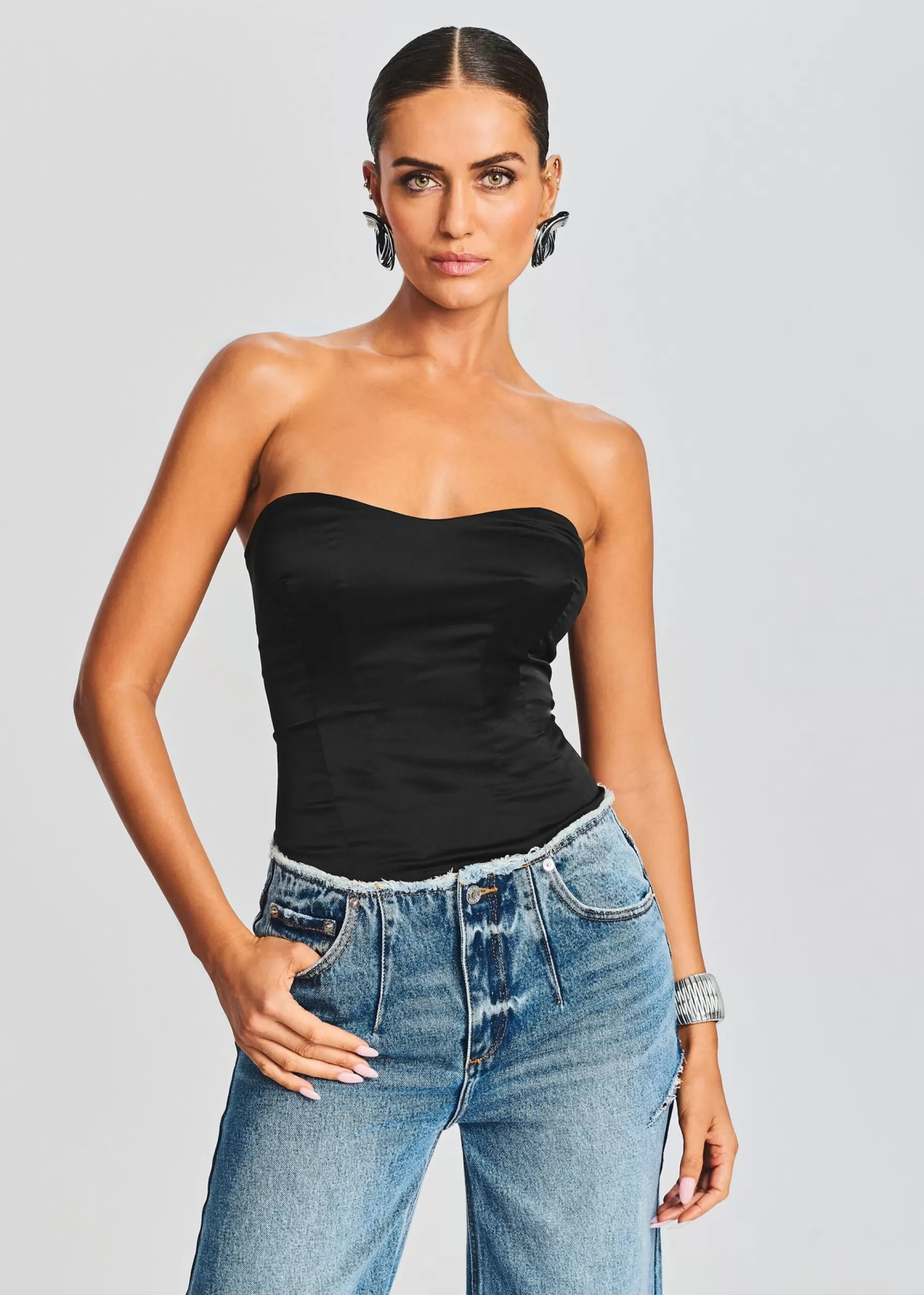 Retrofete Mads Silk Bustier Black Hot