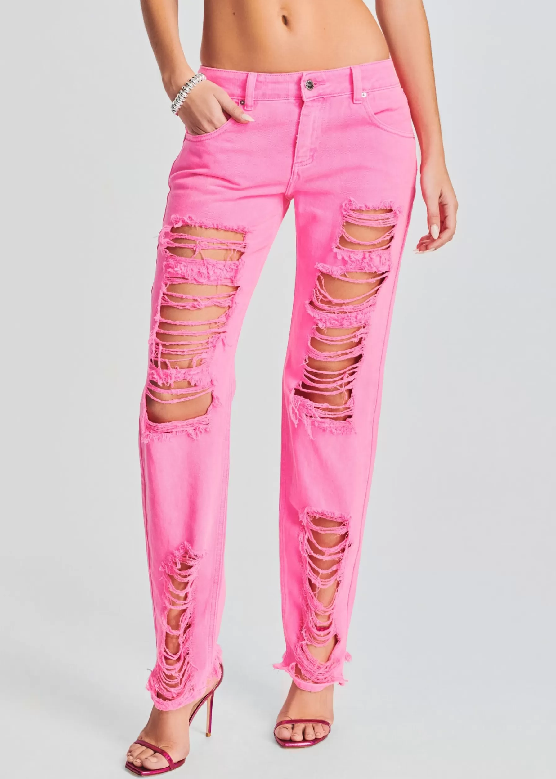 Retrofete Maggie Low Rise Jean Neon Pink Flash Sale