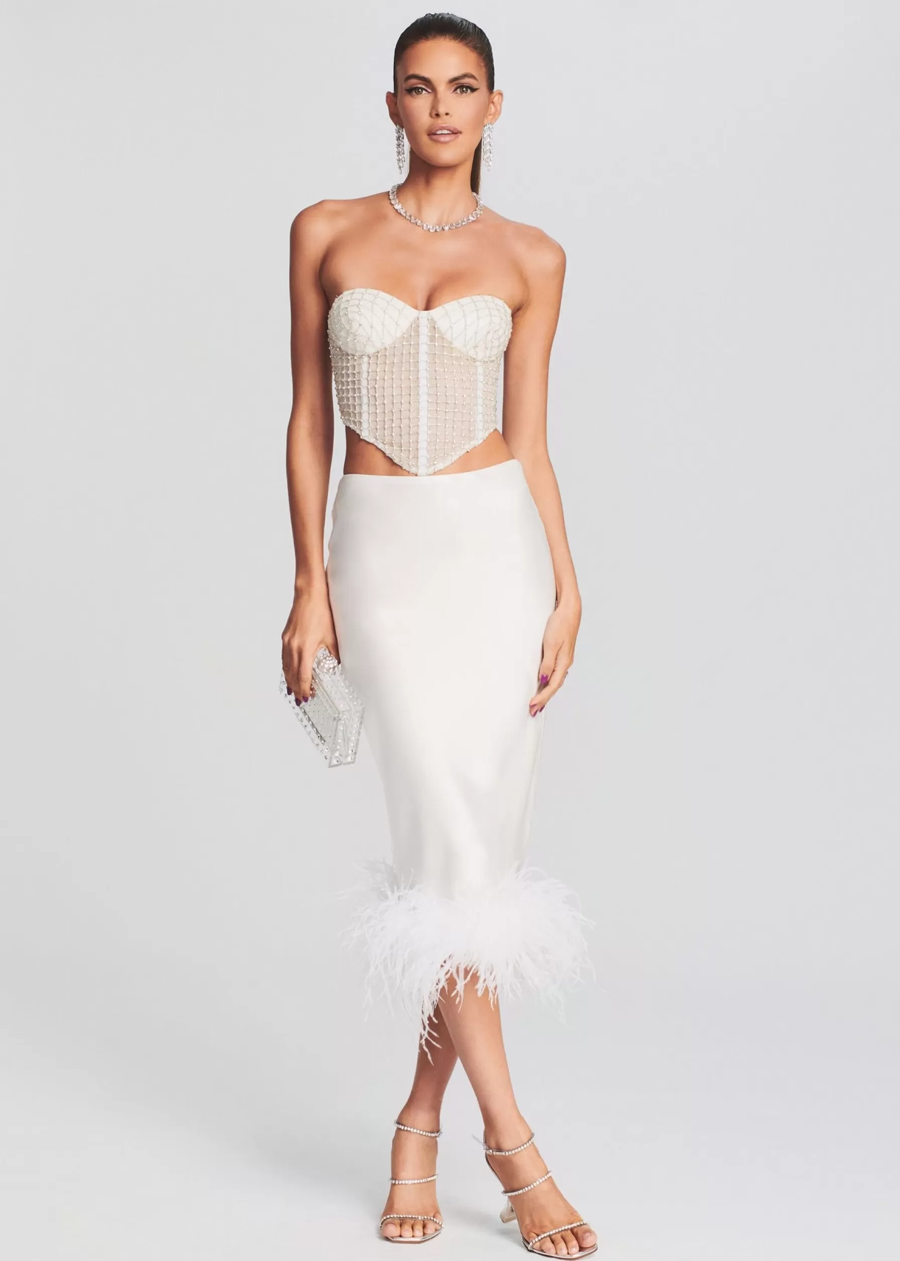 Retrofete Margery Embellished Bustier Top White Shop