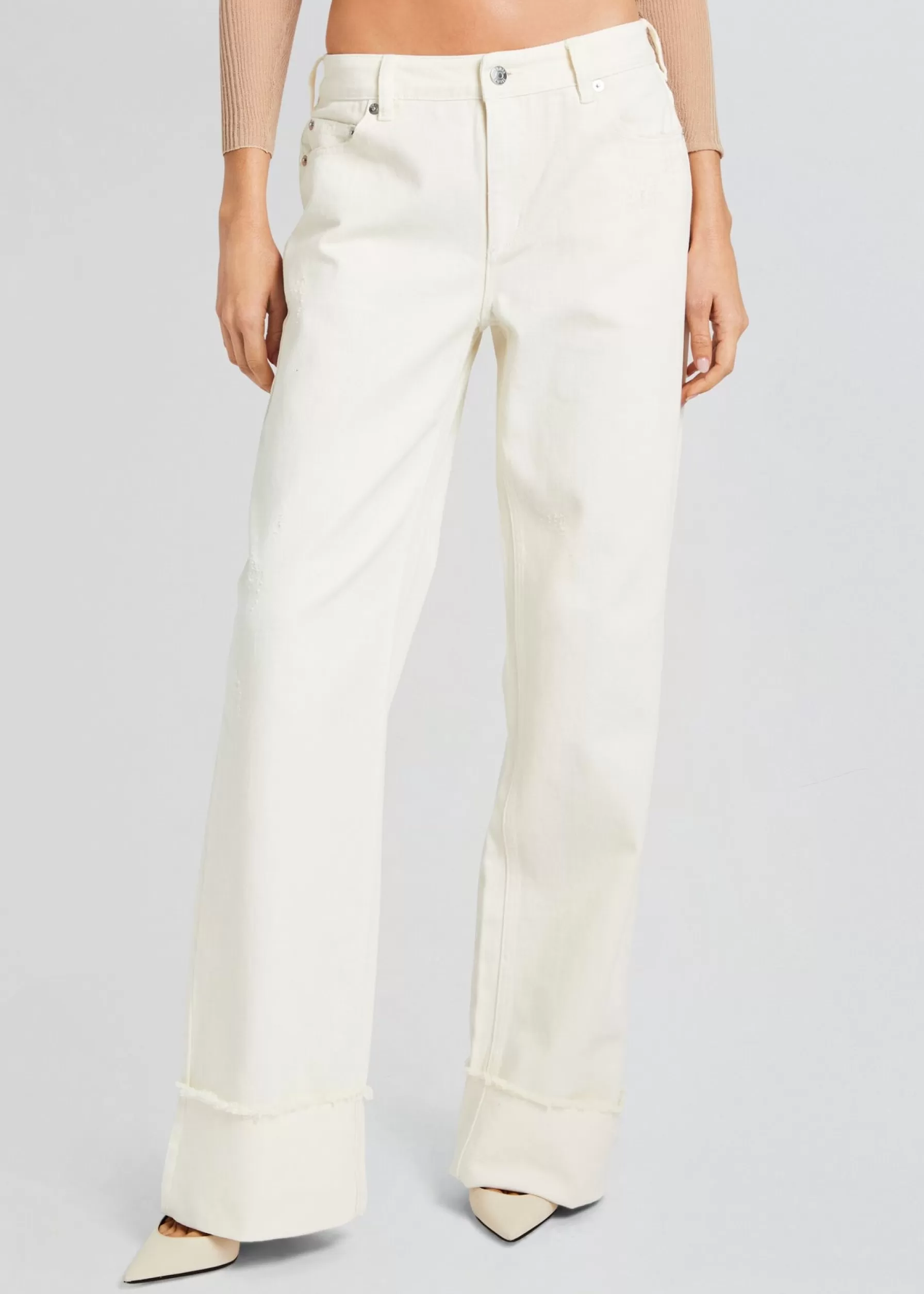 Retrofete Margot Cuffed Boyfriend Jean Off White Sale