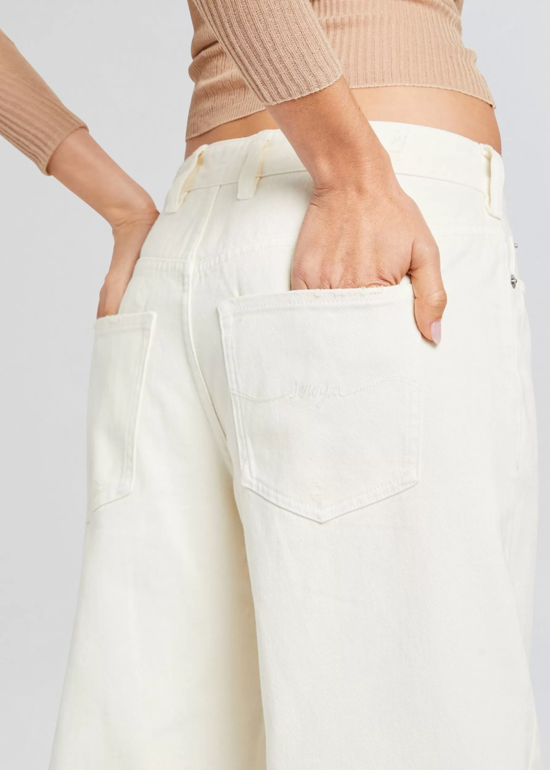 Retrofete Margot Cuffed Boyfriend Jean Off White Sale