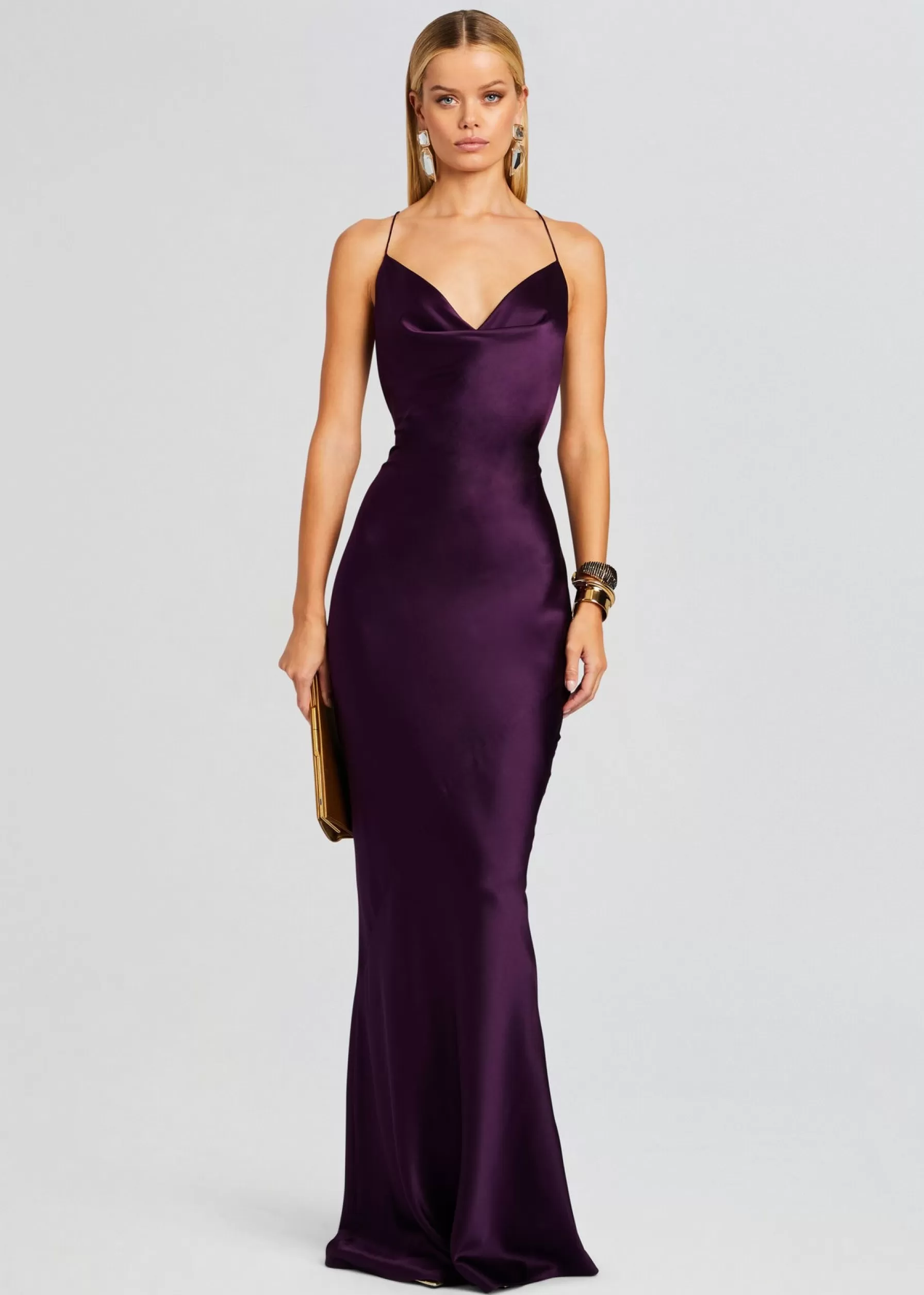 Retrofete Massimo Silk Gown Eggplant Fashion