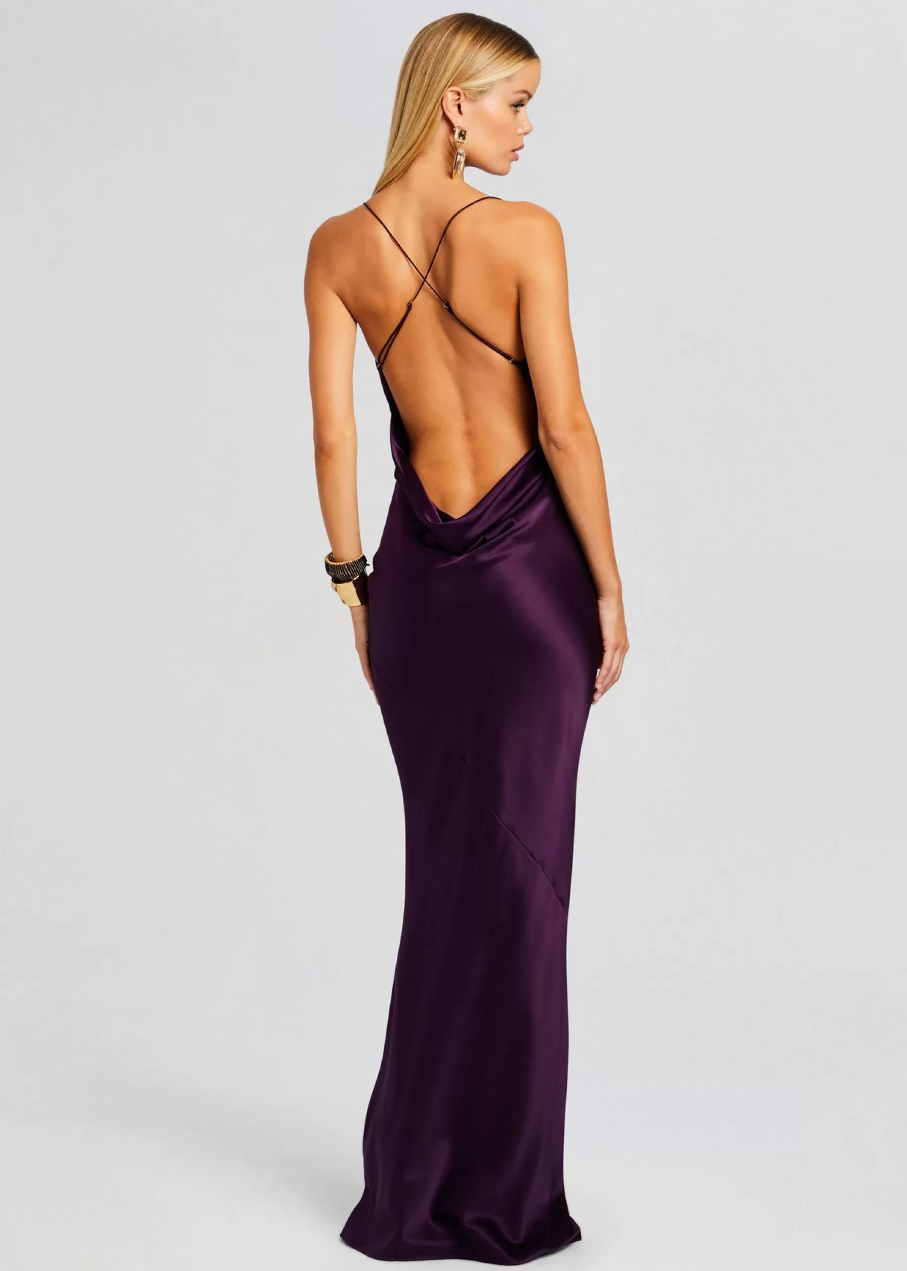 Retrofete Massimo Silk Gown Eggplant Fashion