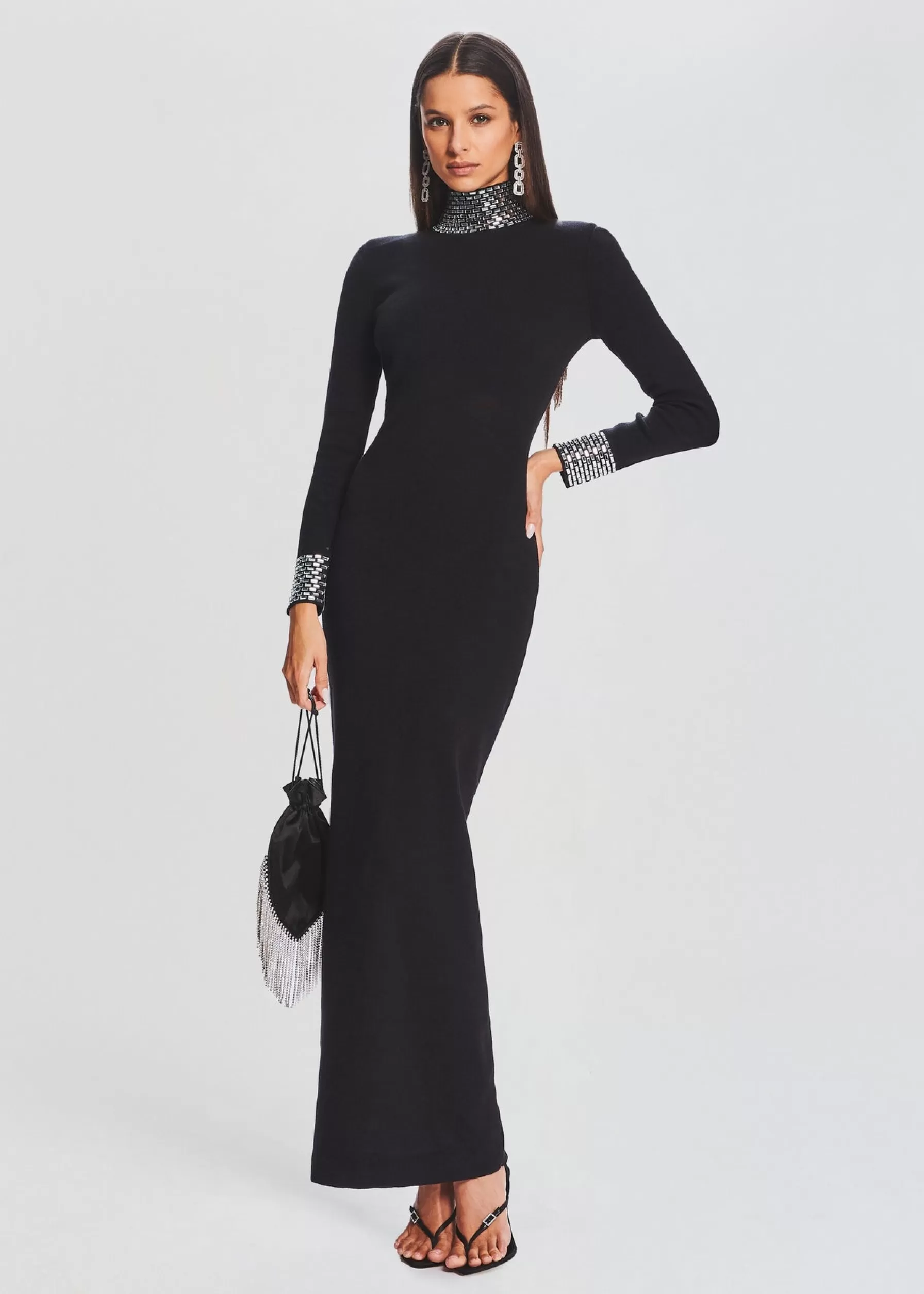 Retrofete Monroe Embellished Knit Dress Black Store