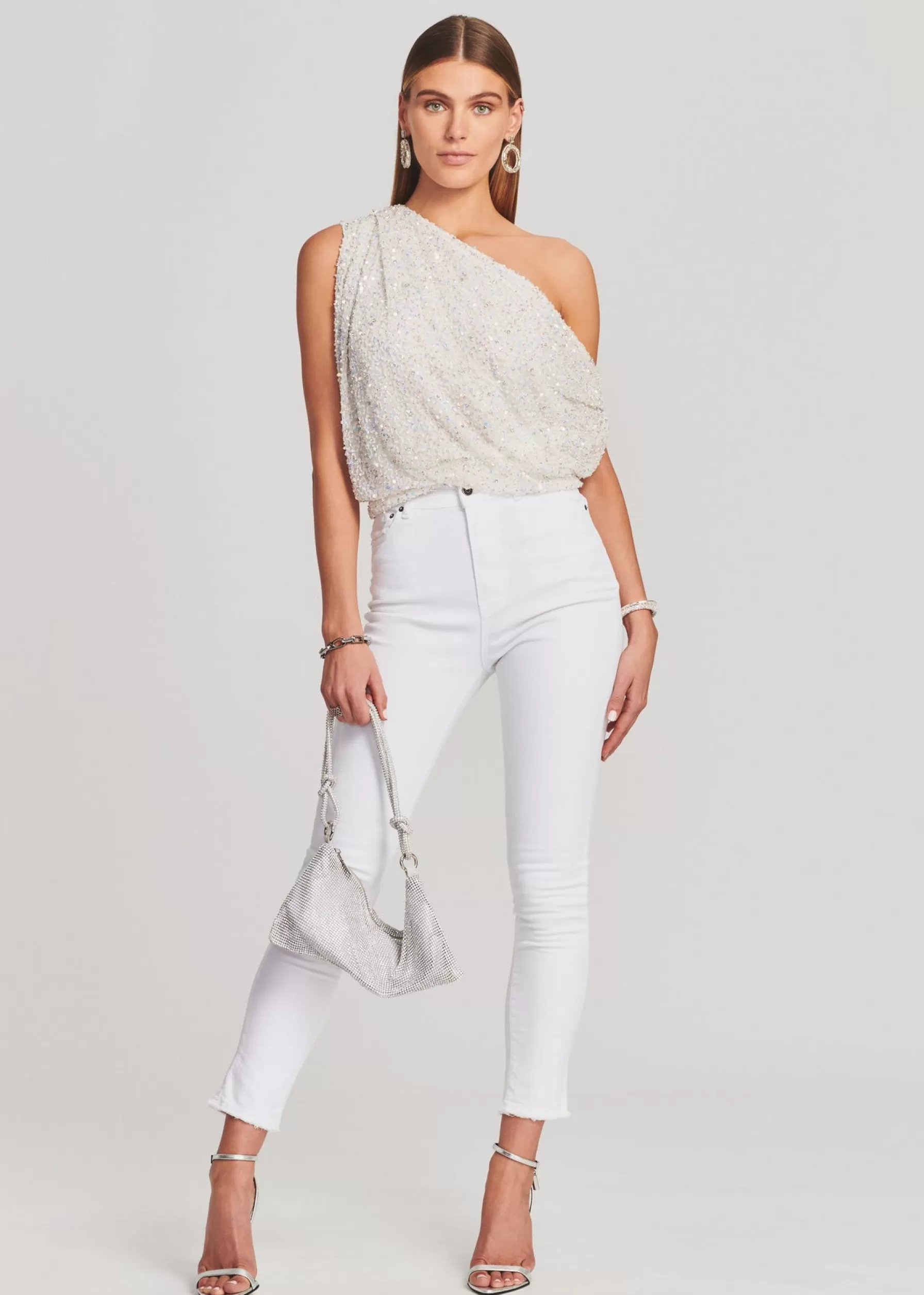 Retrofete Myles Sequin Top Iridescent White Fashion