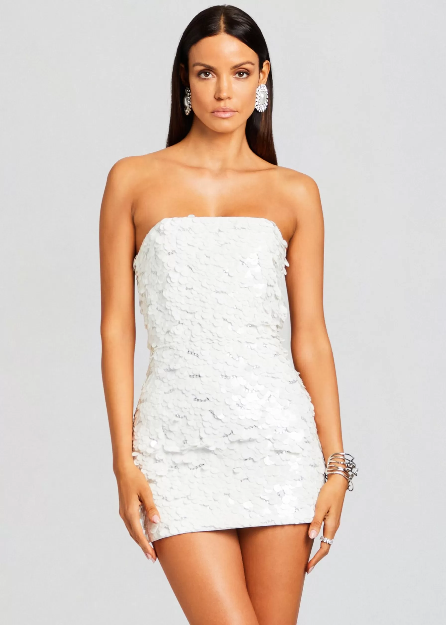 Retrofete Nolia Sequin Embellished Dress White New