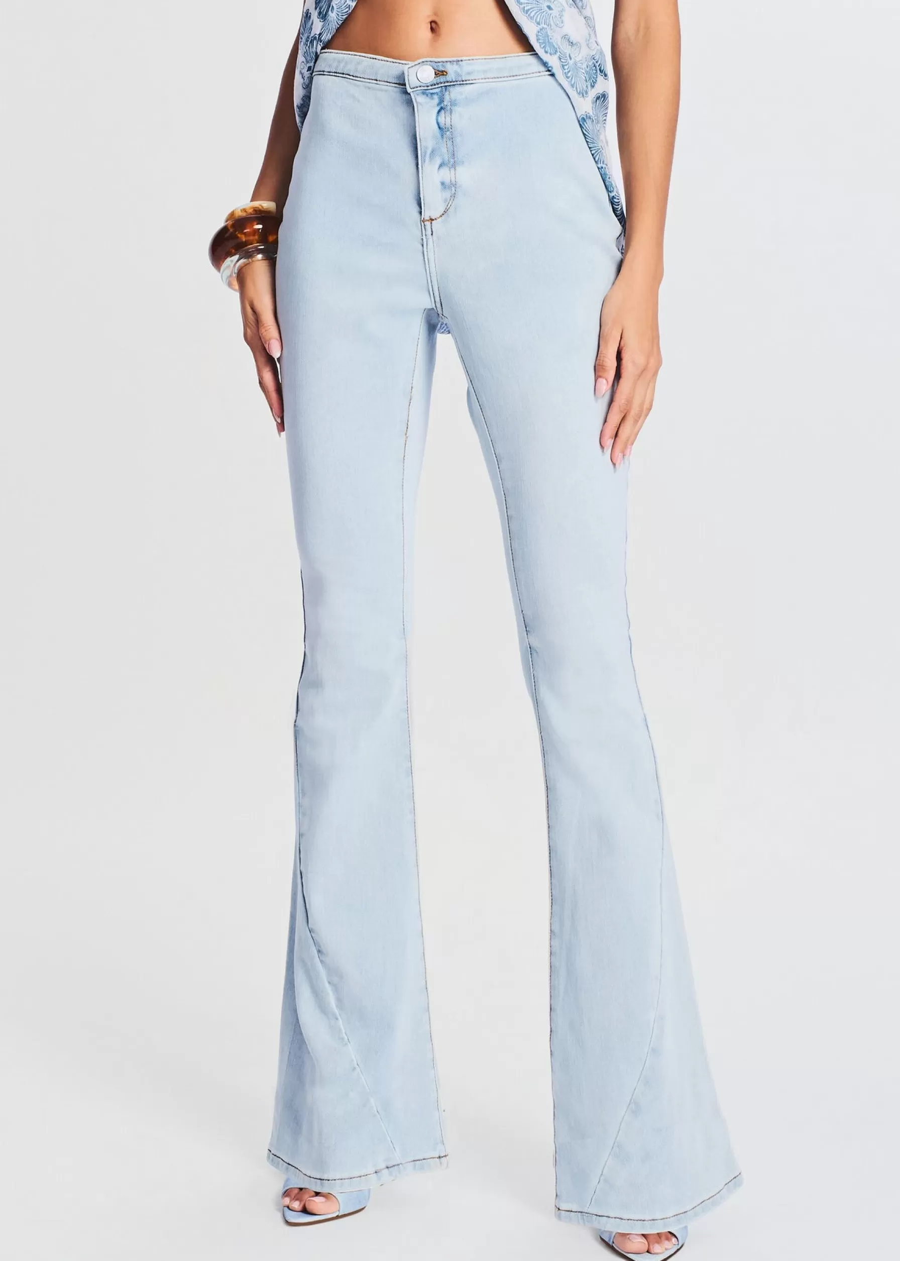 Retrofete Nora Mid Rise Flare Jean Skylight Cheap