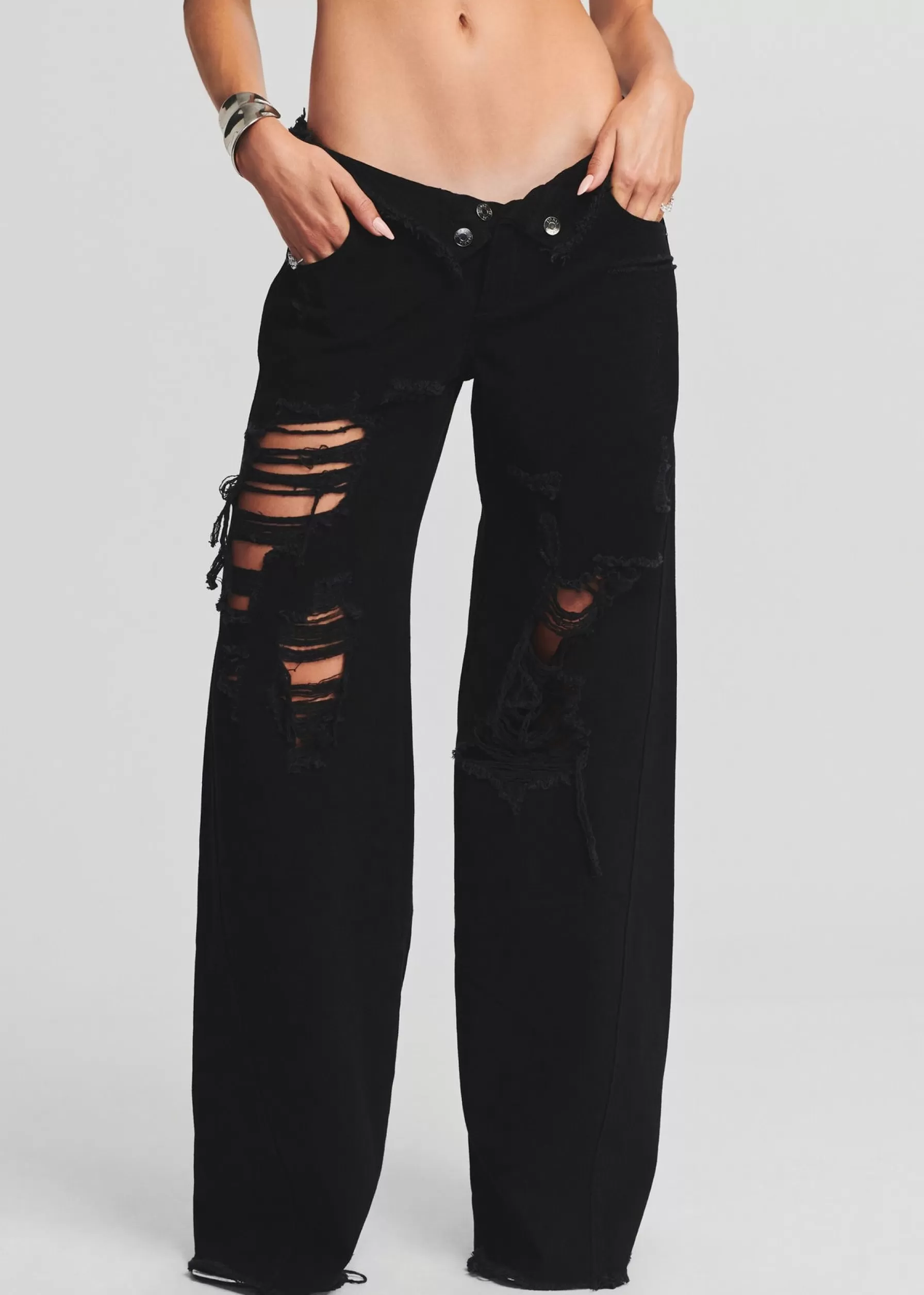 Retrofete Ollie Wide Leg Jean Stone Black Clearance