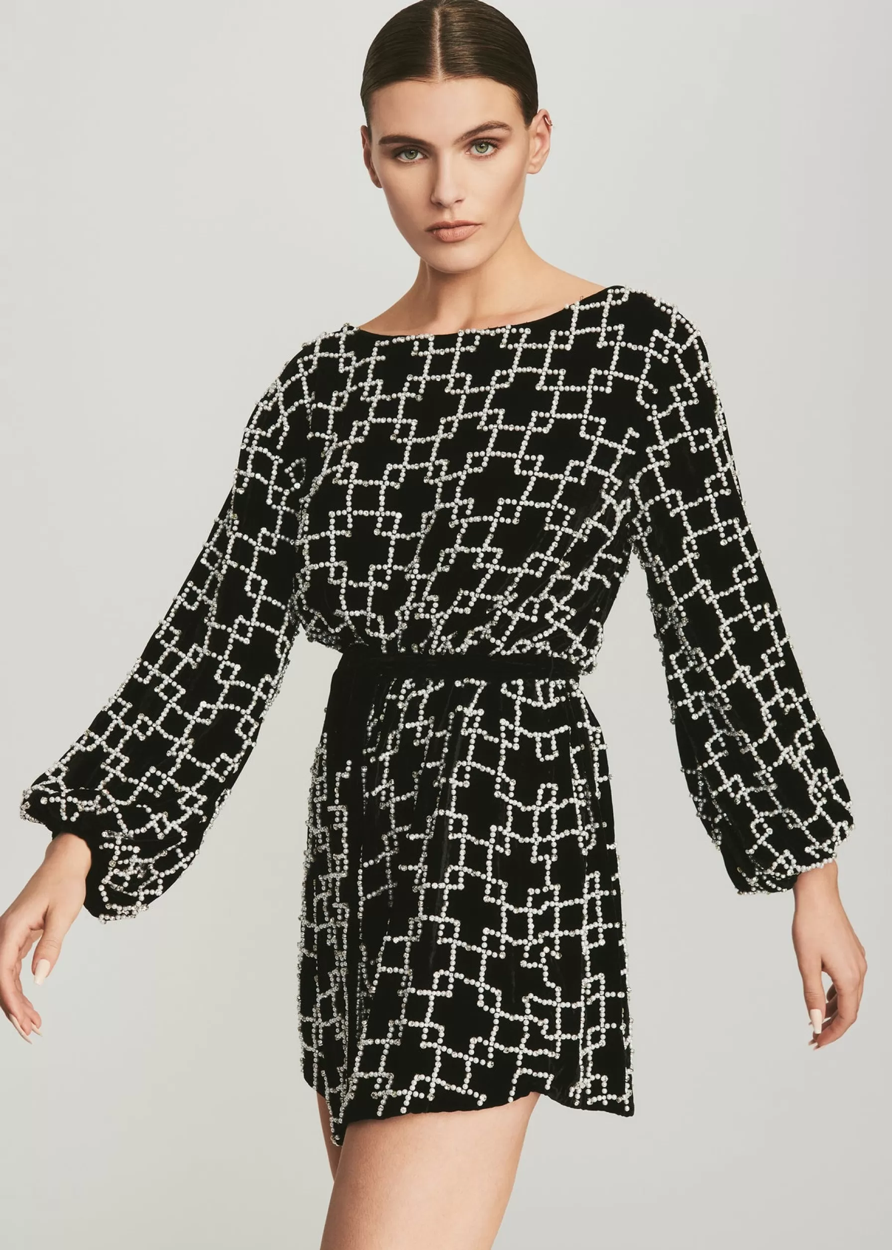 Retrofete Grace Dress Pearl Grid Outlet