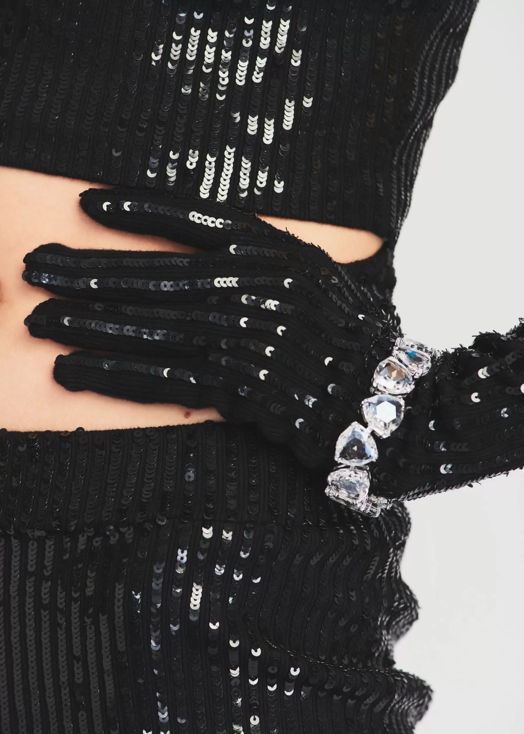 Retrofete Plaza Sequin Knit Gloves Black Flash Sale