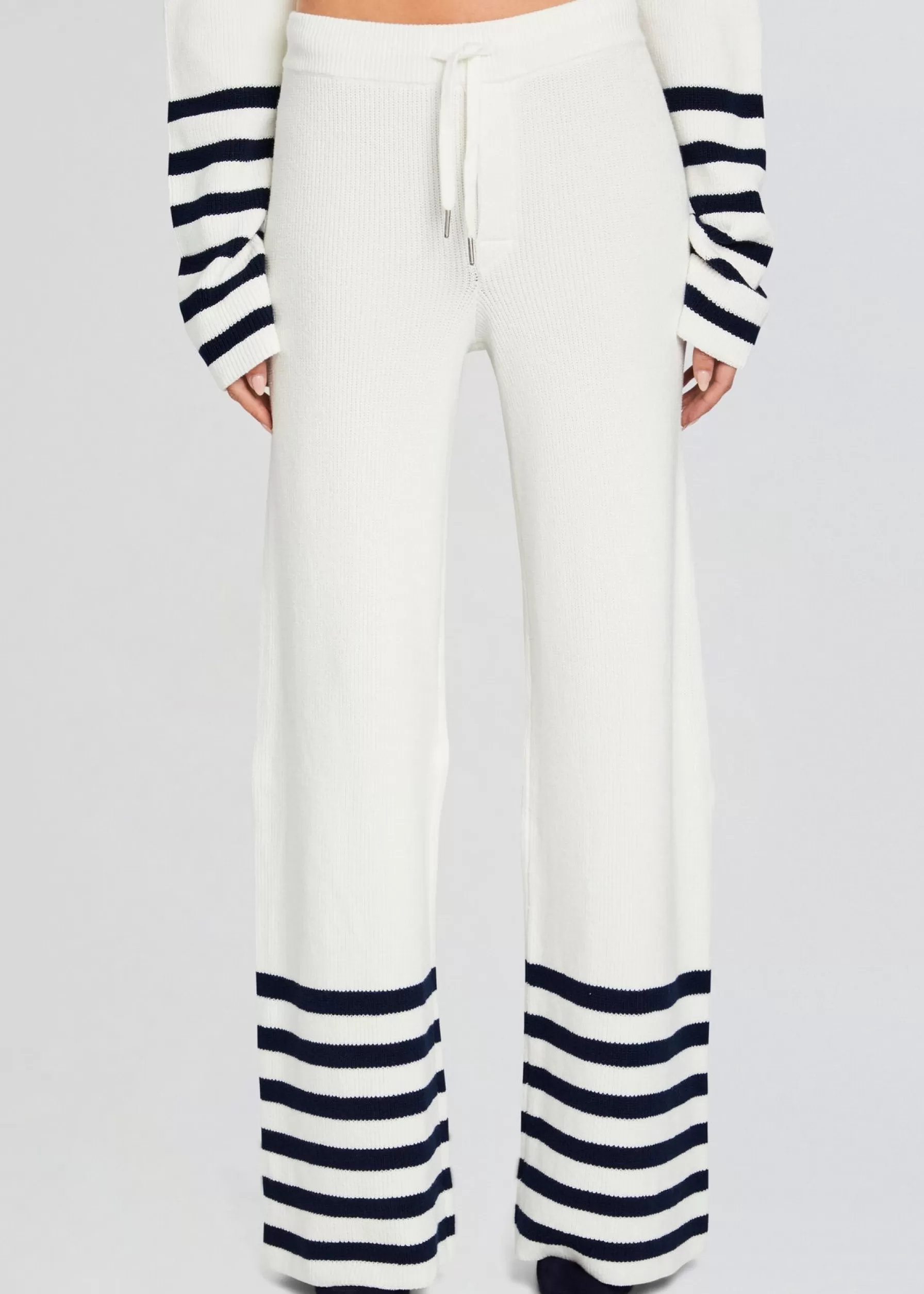 Retrofete Poe Knit Pant White/ Navy Cheap