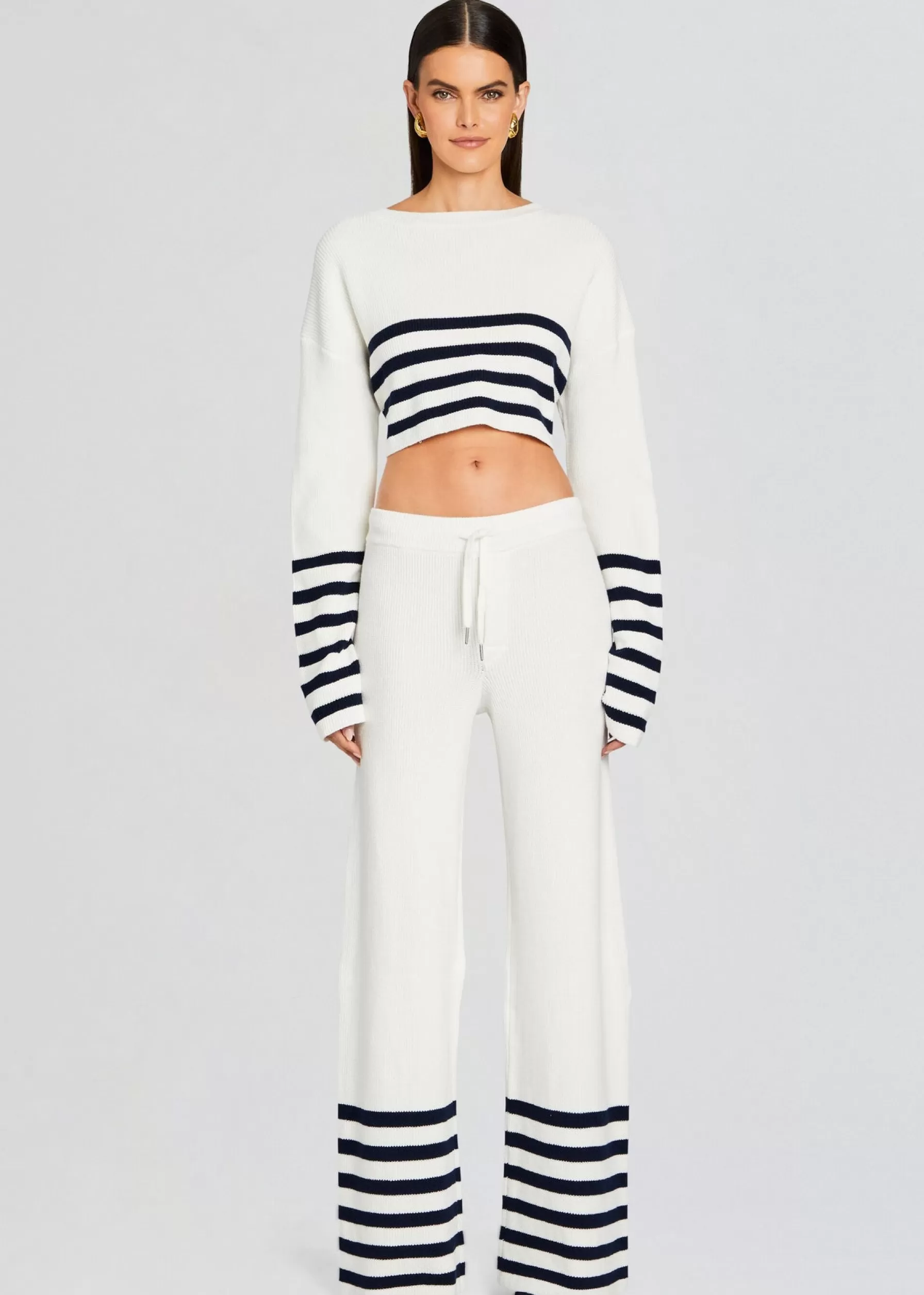 Retrofete Poe Knit Pant White/ Navy Cheap