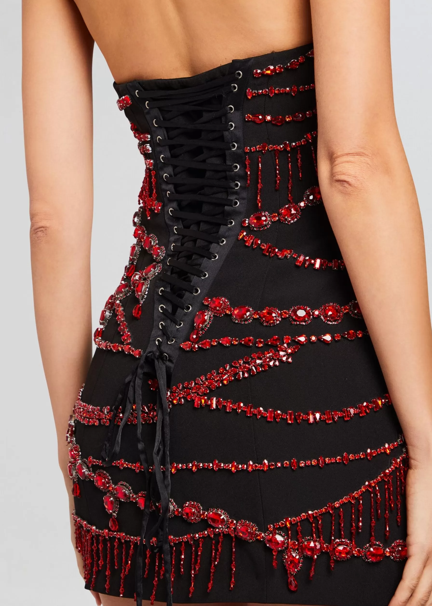 Retrofete Prae Crystal Embellished Dress Black/Red Fashion