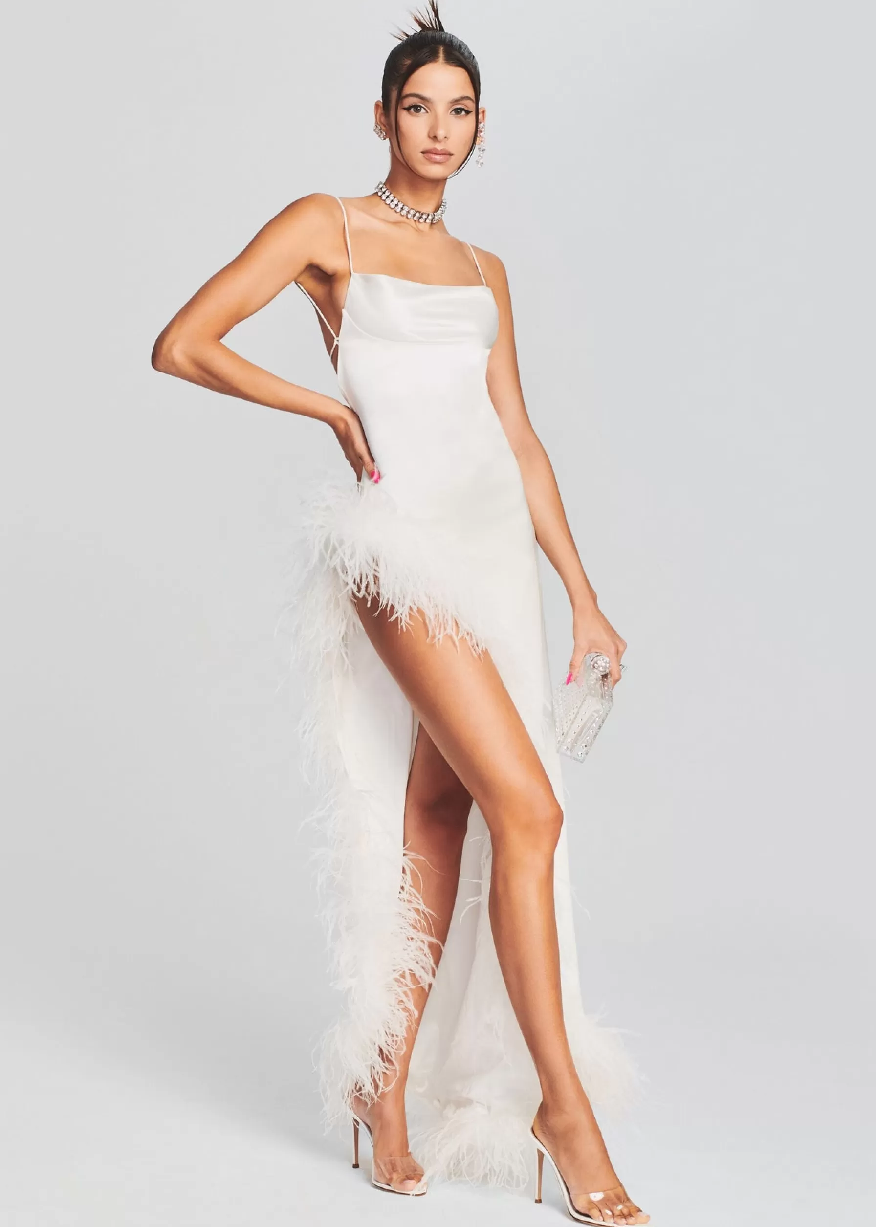 Retrofete Priscilla Feather Dress White Online