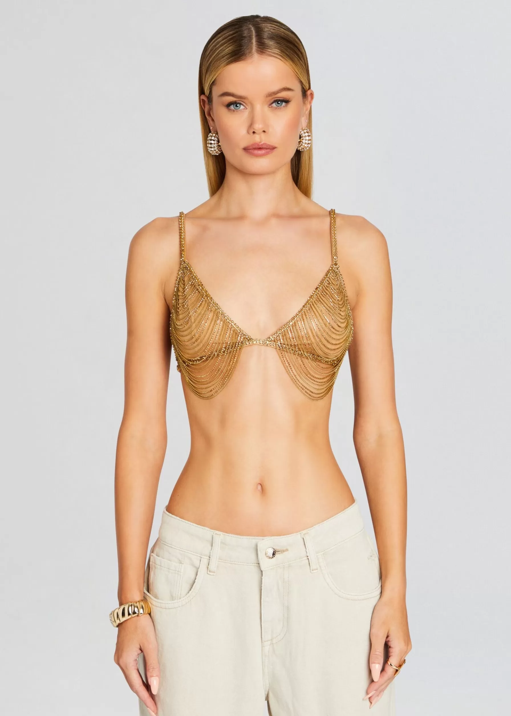 Retrofete Pyla Chain Bra Tannin/Gold Discount