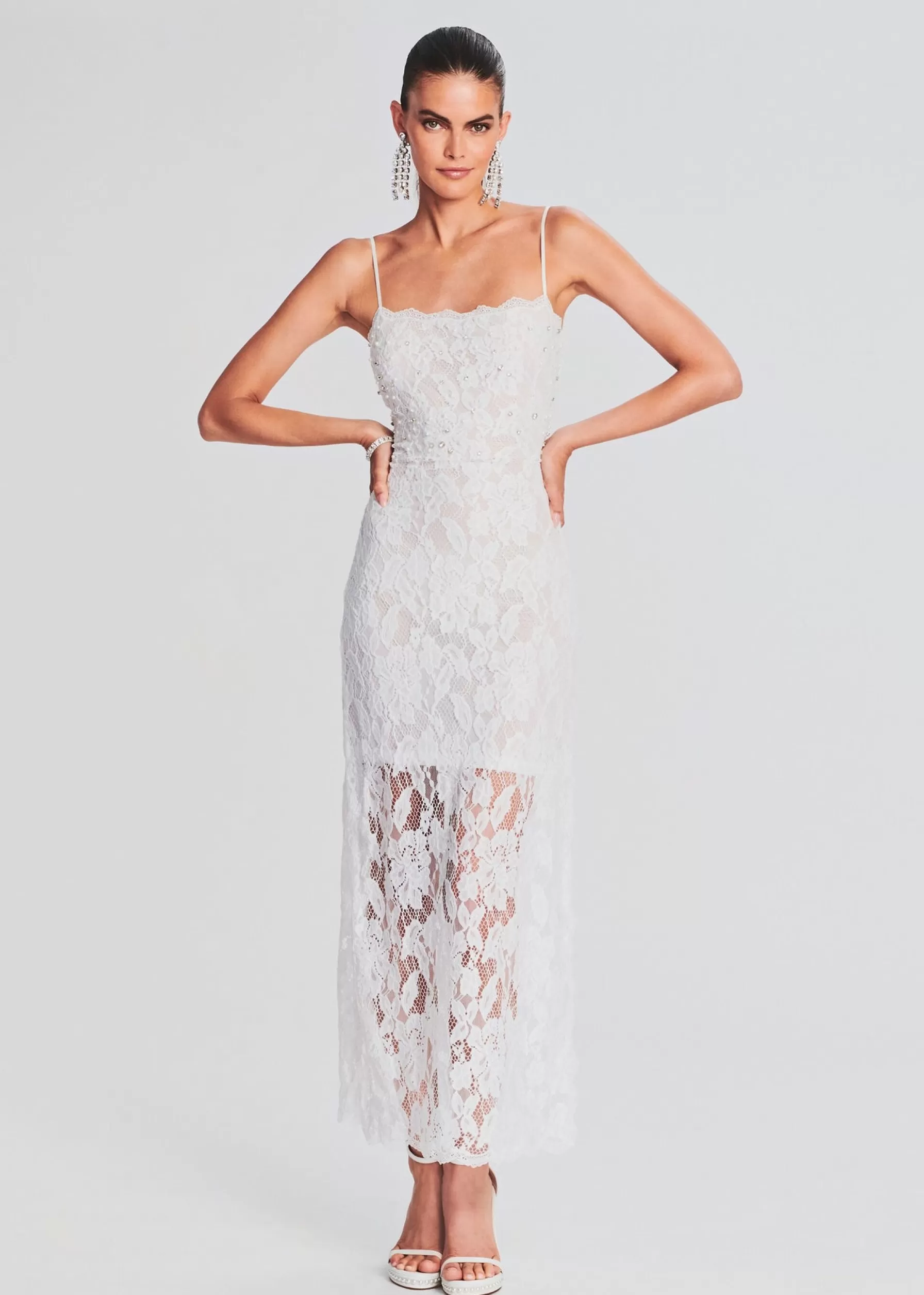 Retrofete Reet Lace Midi Dress White Outlet