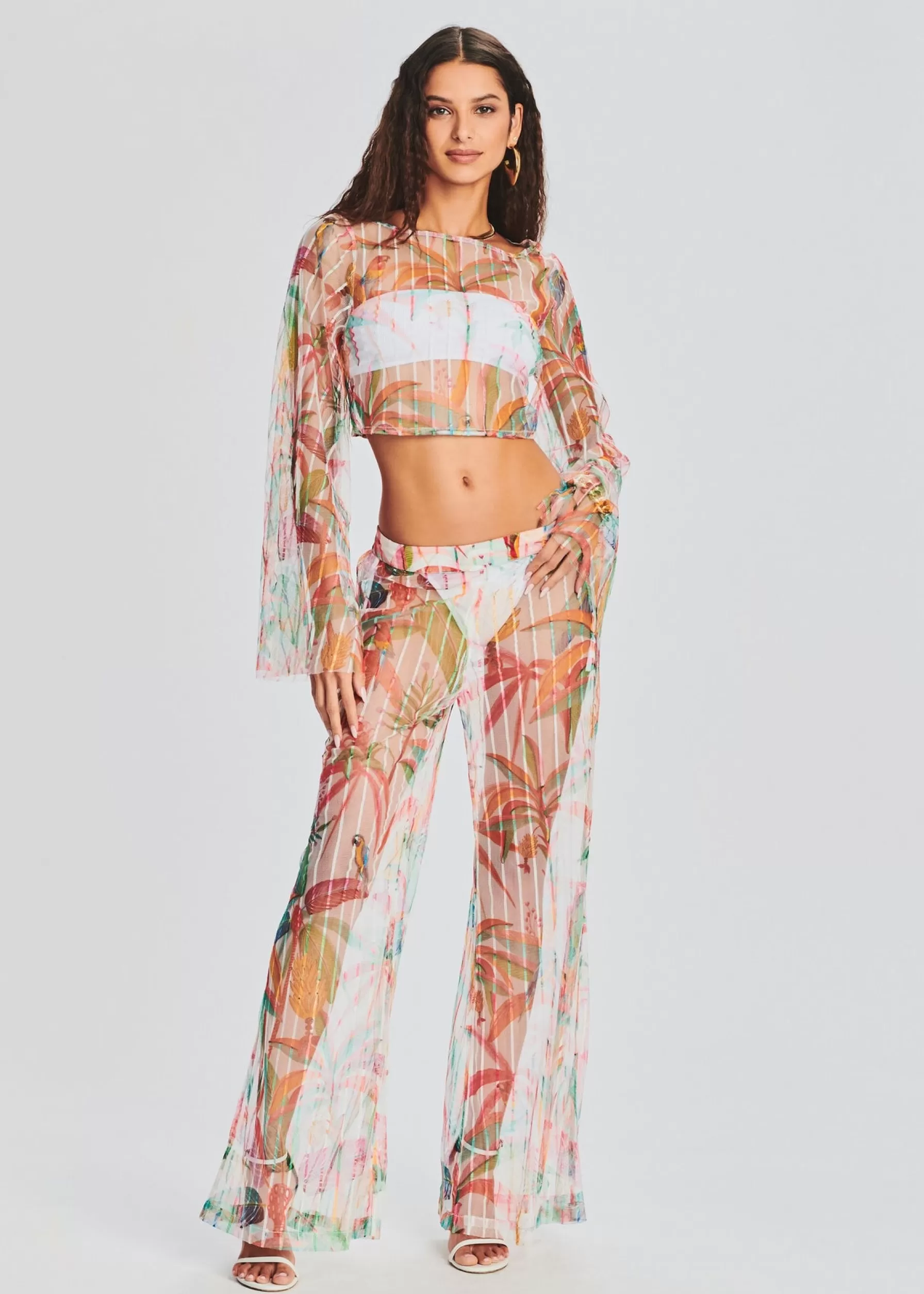 Retrofete Rio Crop Top Multicolored Tropical Best Sale