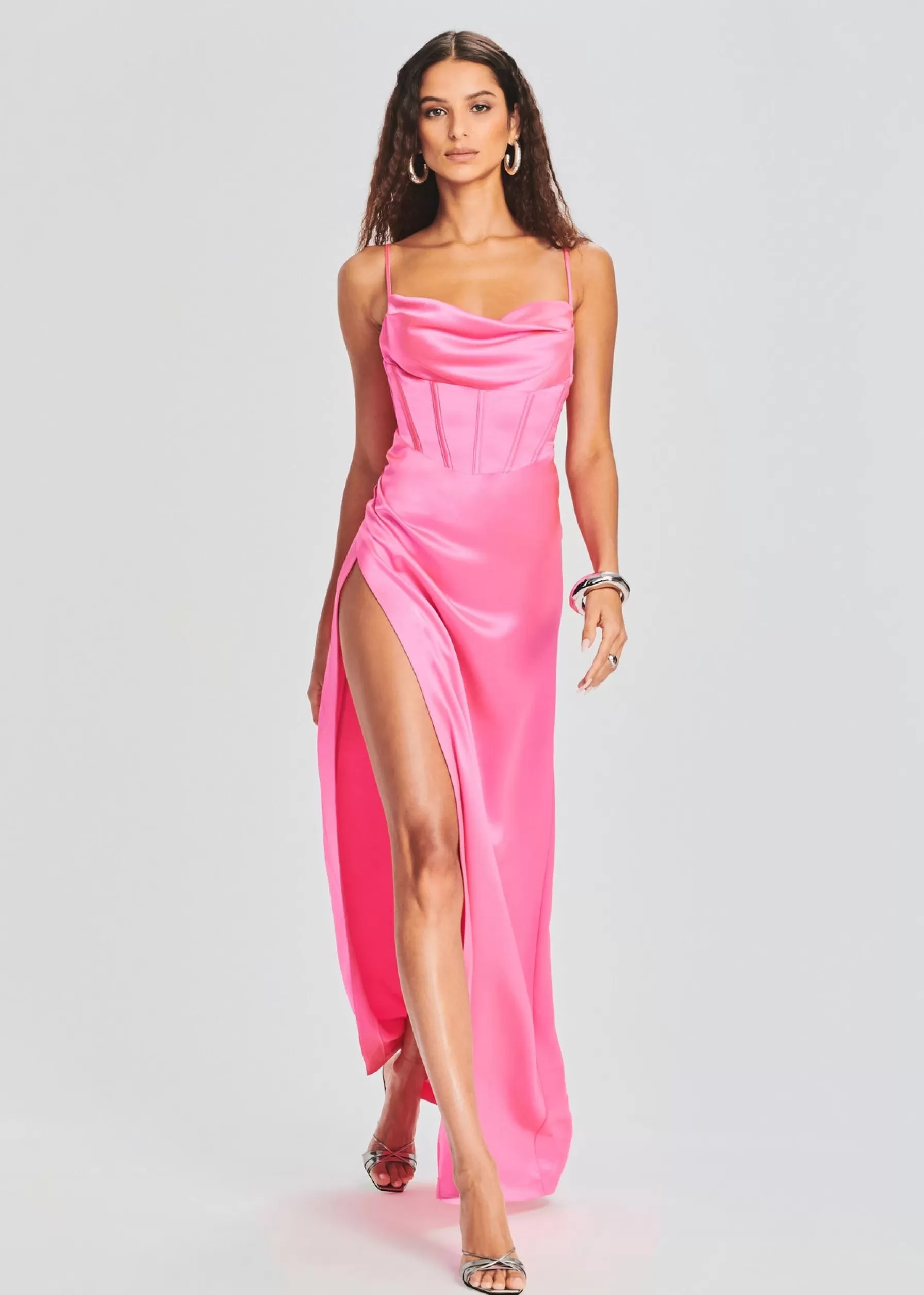 Retrofete Rosa Corset Dress Hyper Pink Clearance