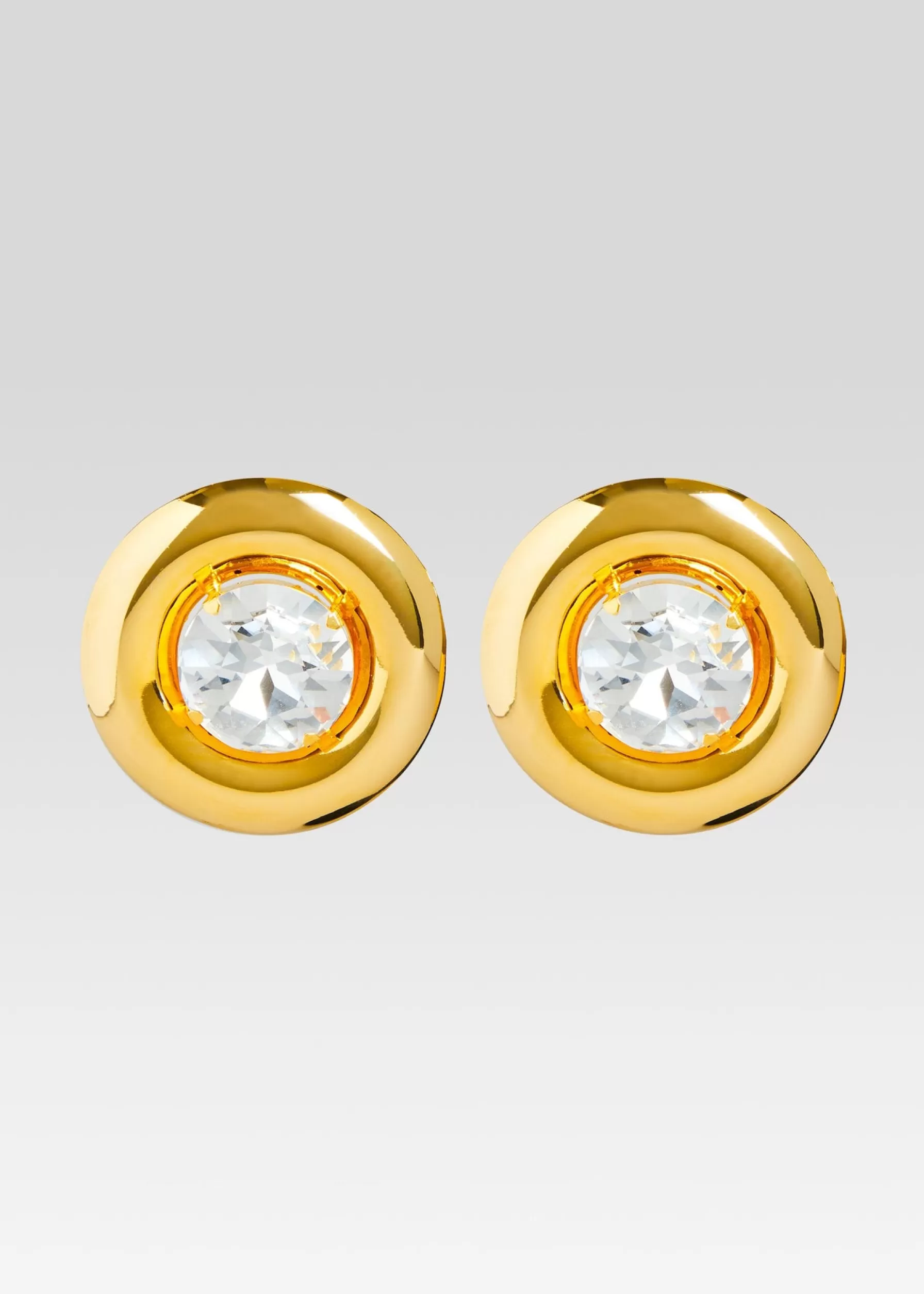 Retrofete Round Earrings with Crystals Gold Store