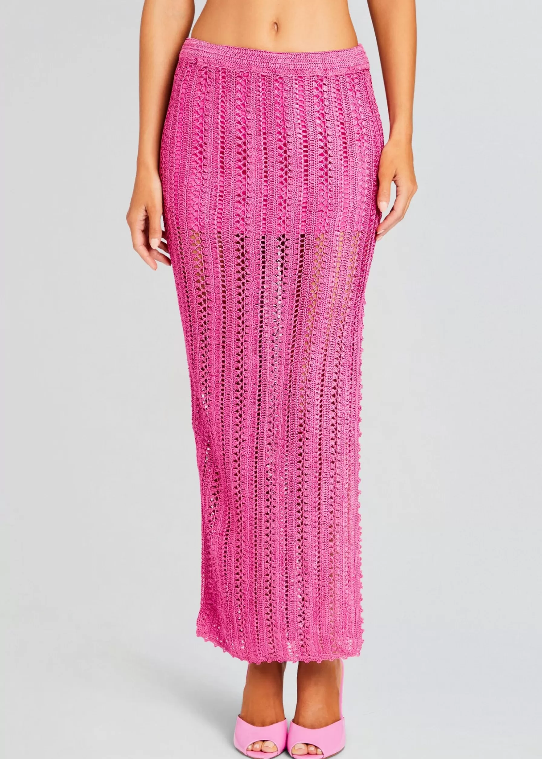 Retrofete Sandy Crochet Skirt Malibu Pink Cheap