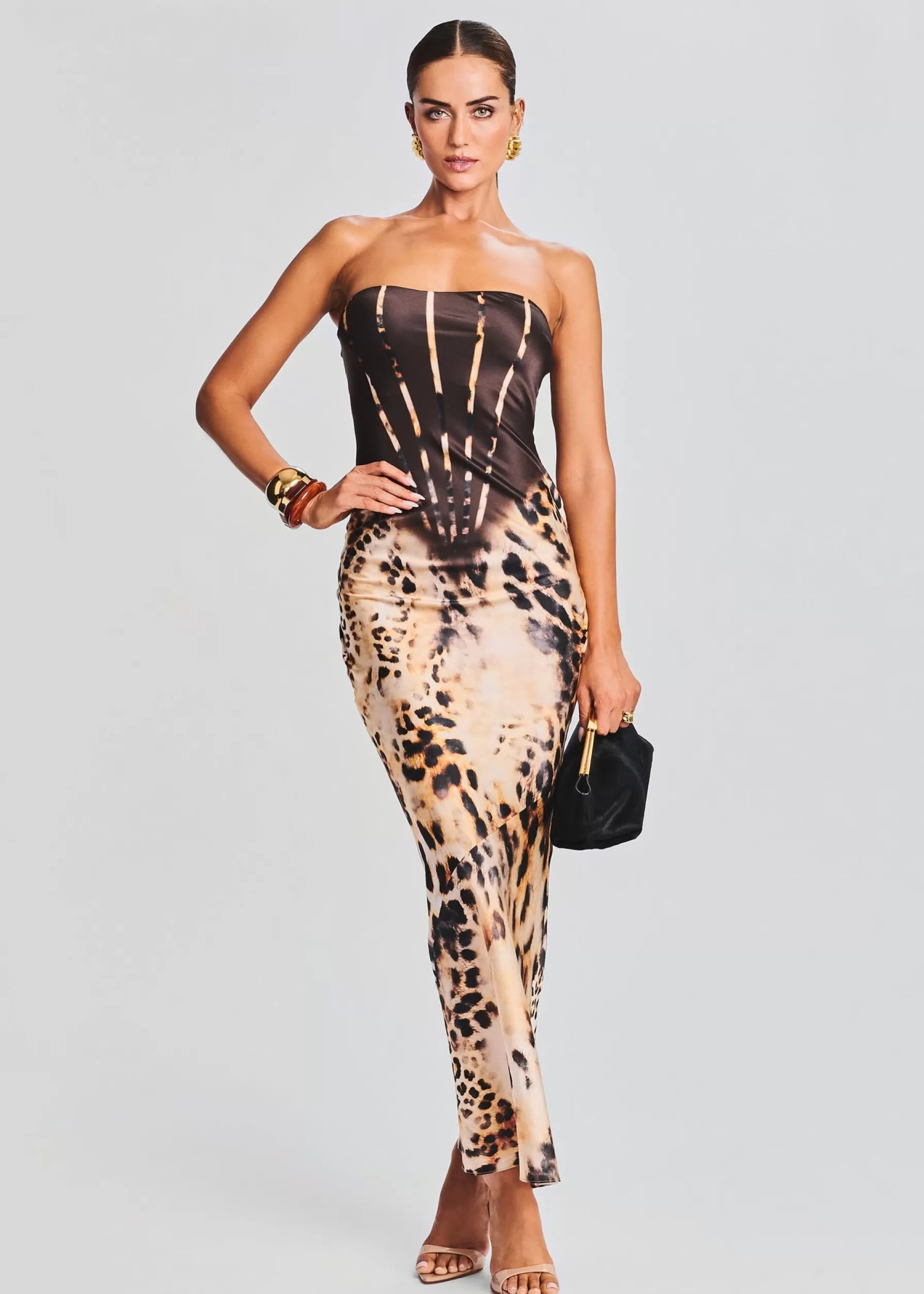 Retrofete Shayna Silk Dress Vintage Cheetah Store