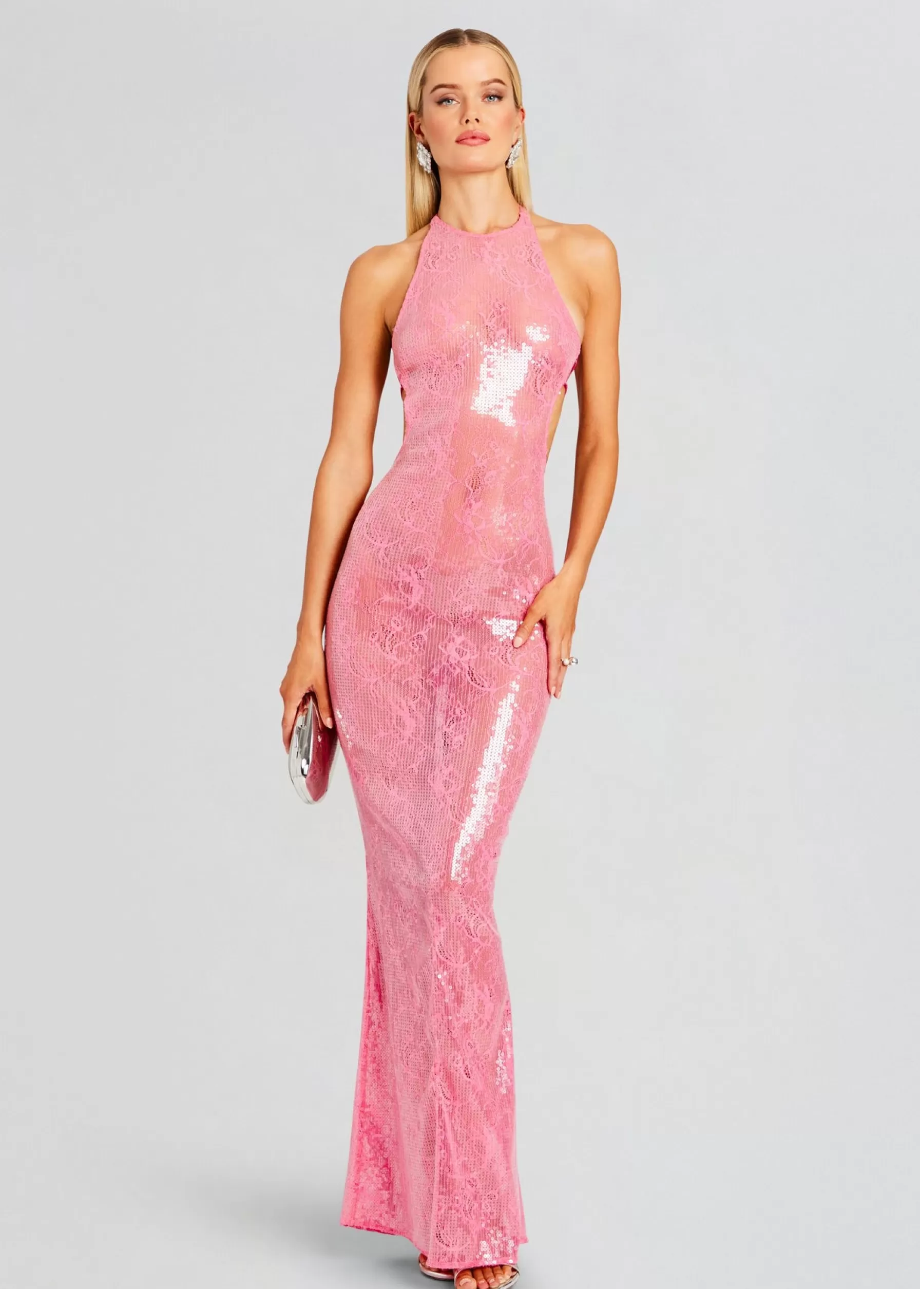 Retrofete Shivonne Sequin Lace Dress Paradise Pink Shop