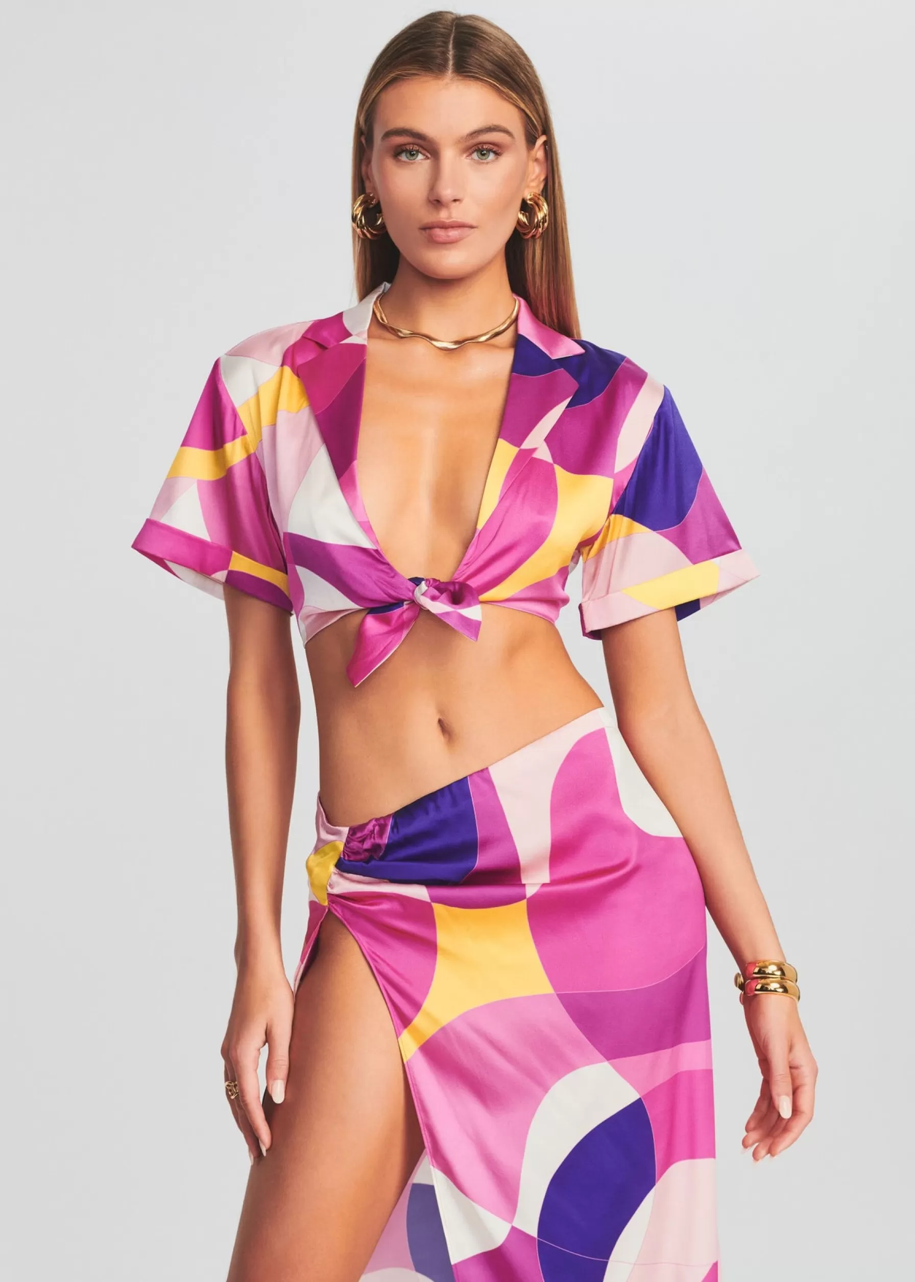 Retrofete Siena Silk Top Pink Geo Online