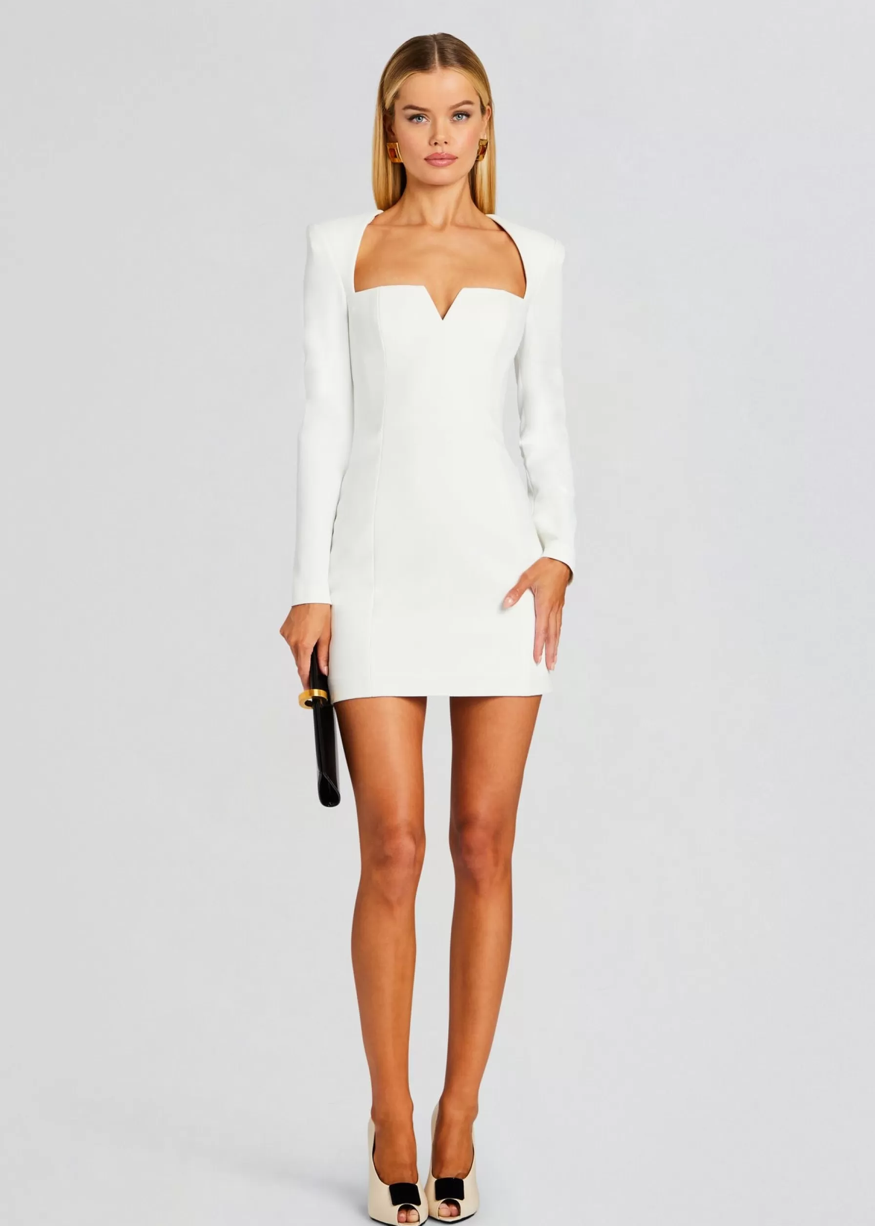 Retrofete Simone Mini V Dress White Cheap