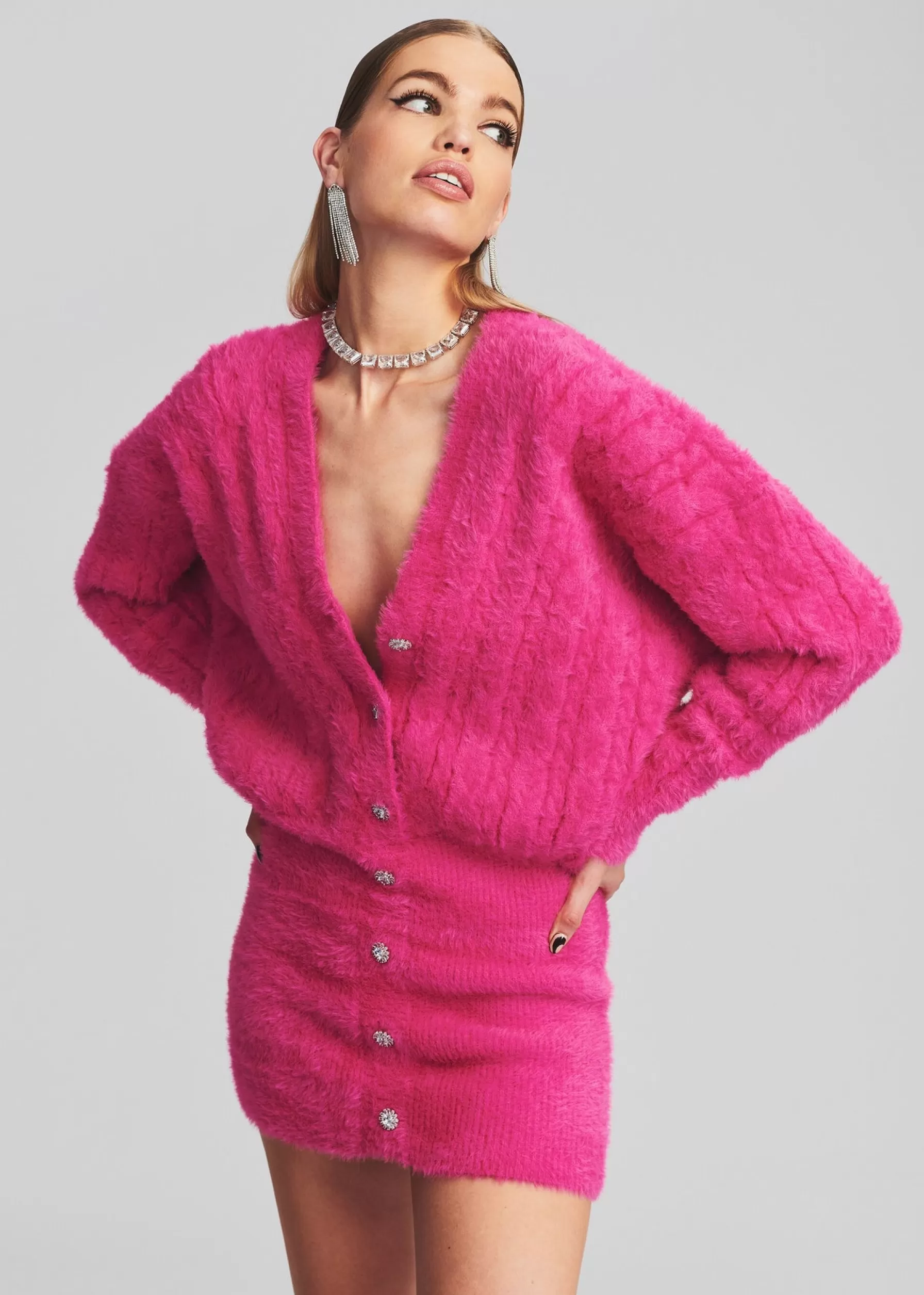 Retrofete Tala Fuzzy Dress Fuzzy Magenta Fashion