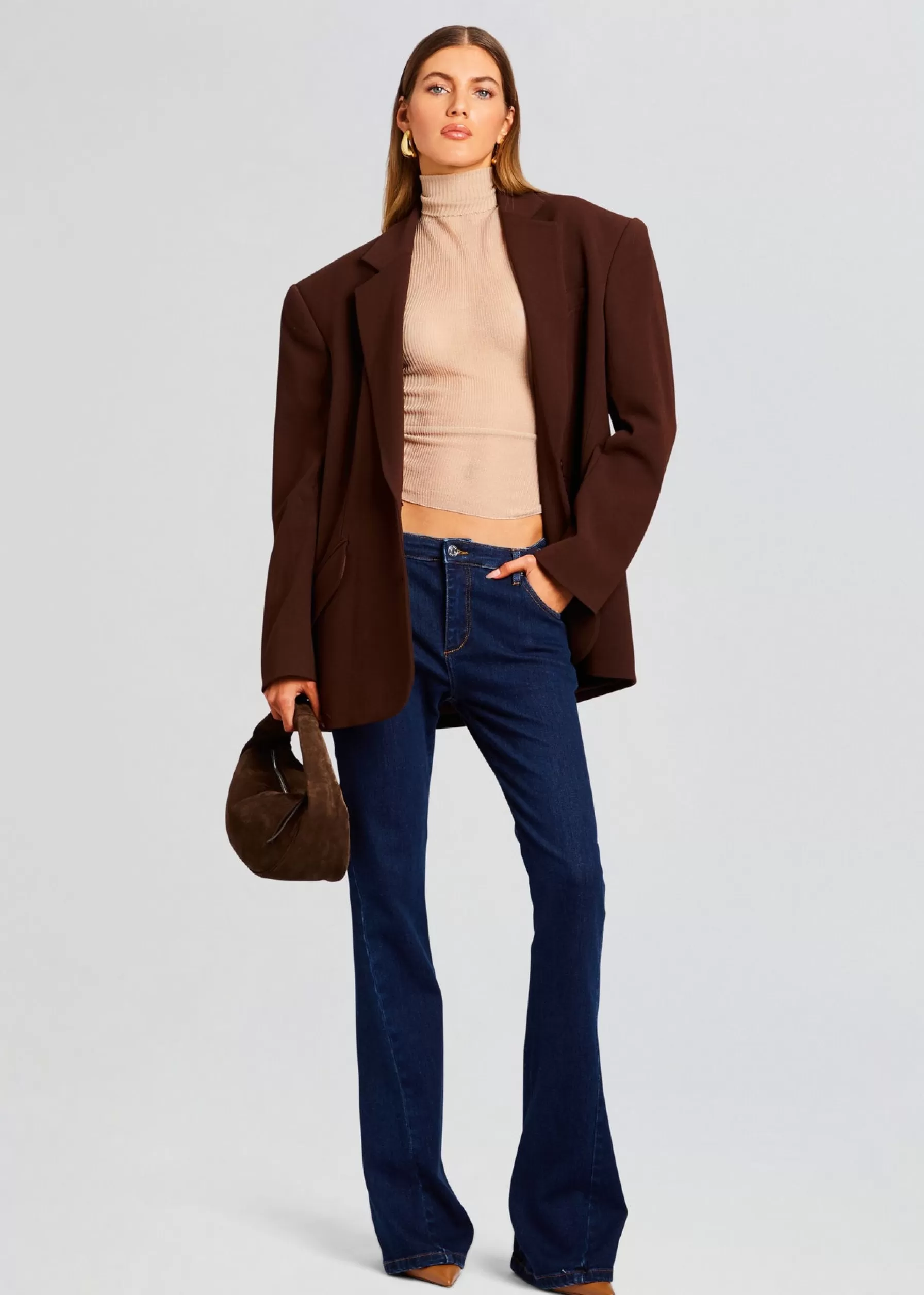 Retrofete The Adel Oversized Dad Blazer Brown Cheap