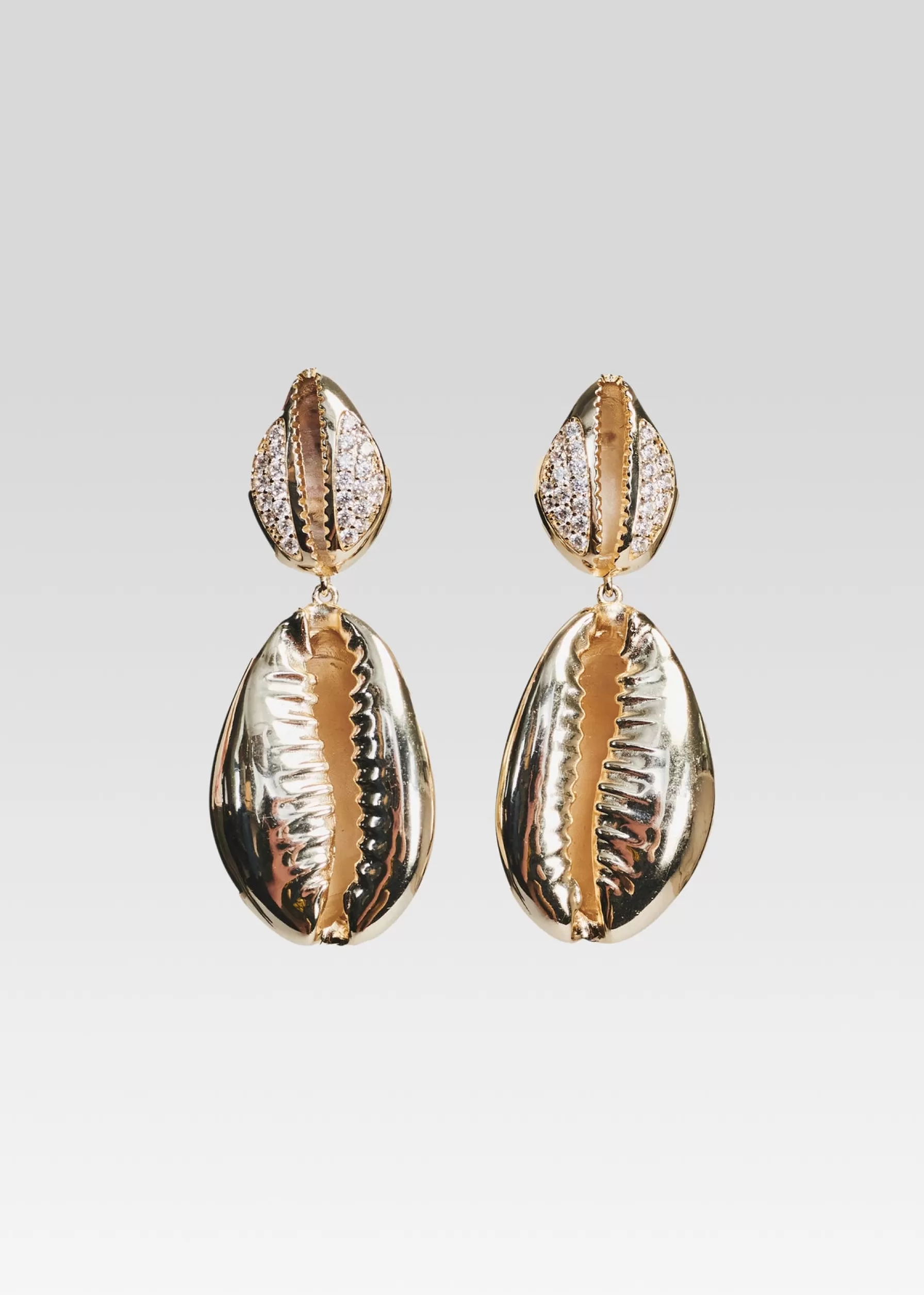 Retrofete Vida Shell Earrings Gold New