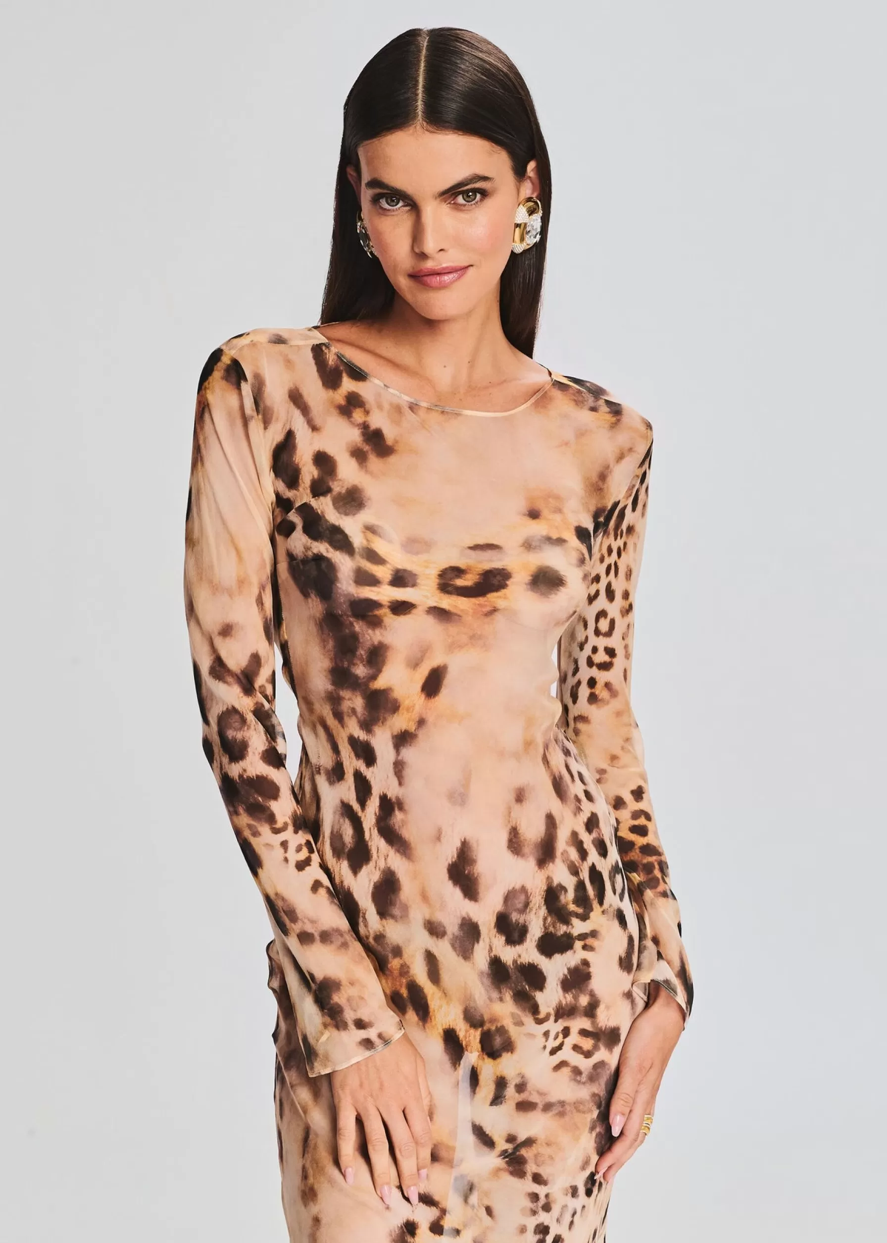 Retrofete Vienna Silk Dress Vintage Cheetah Outlet