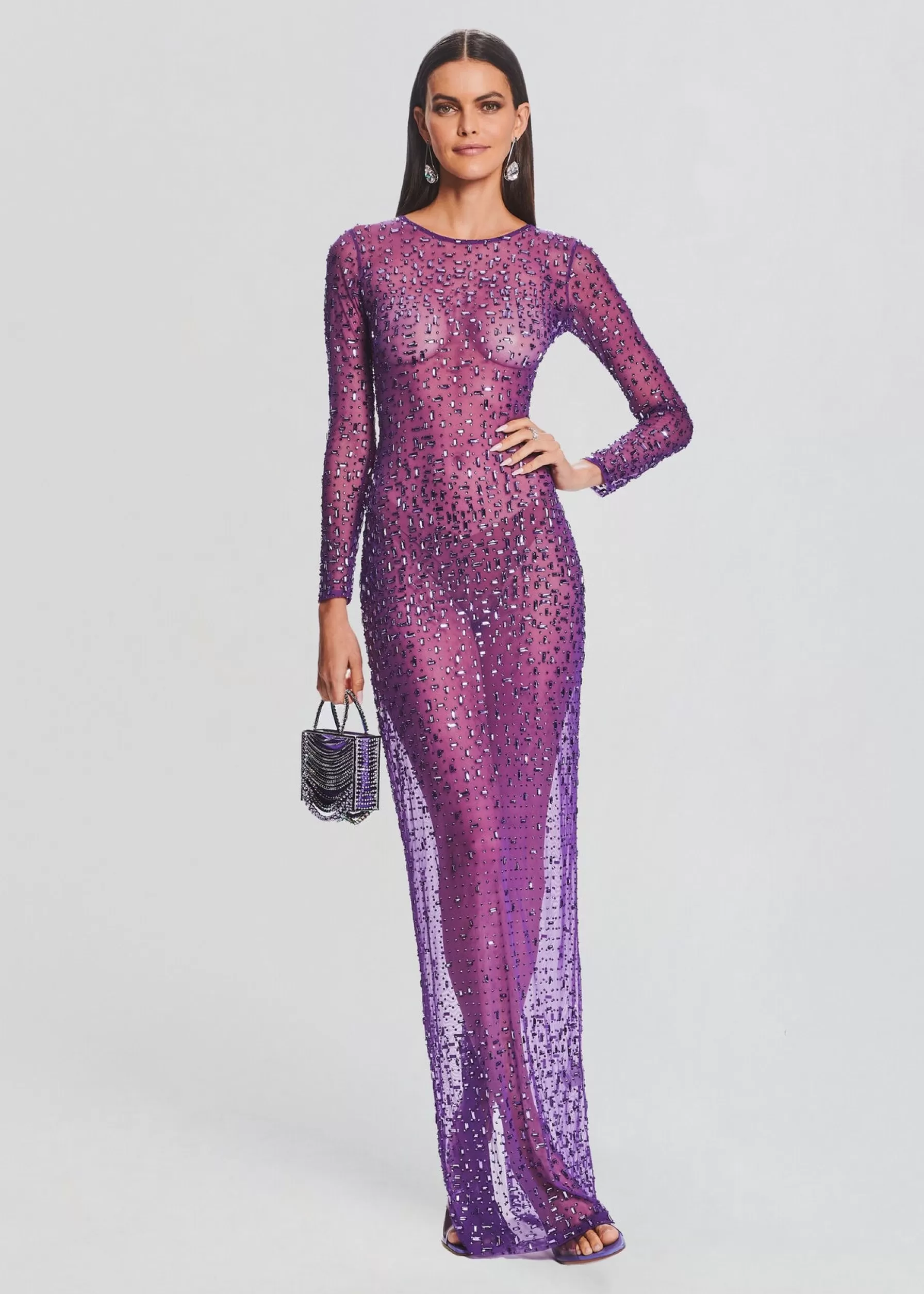 Retrofete Vinci Sequin Dress Amethyst New