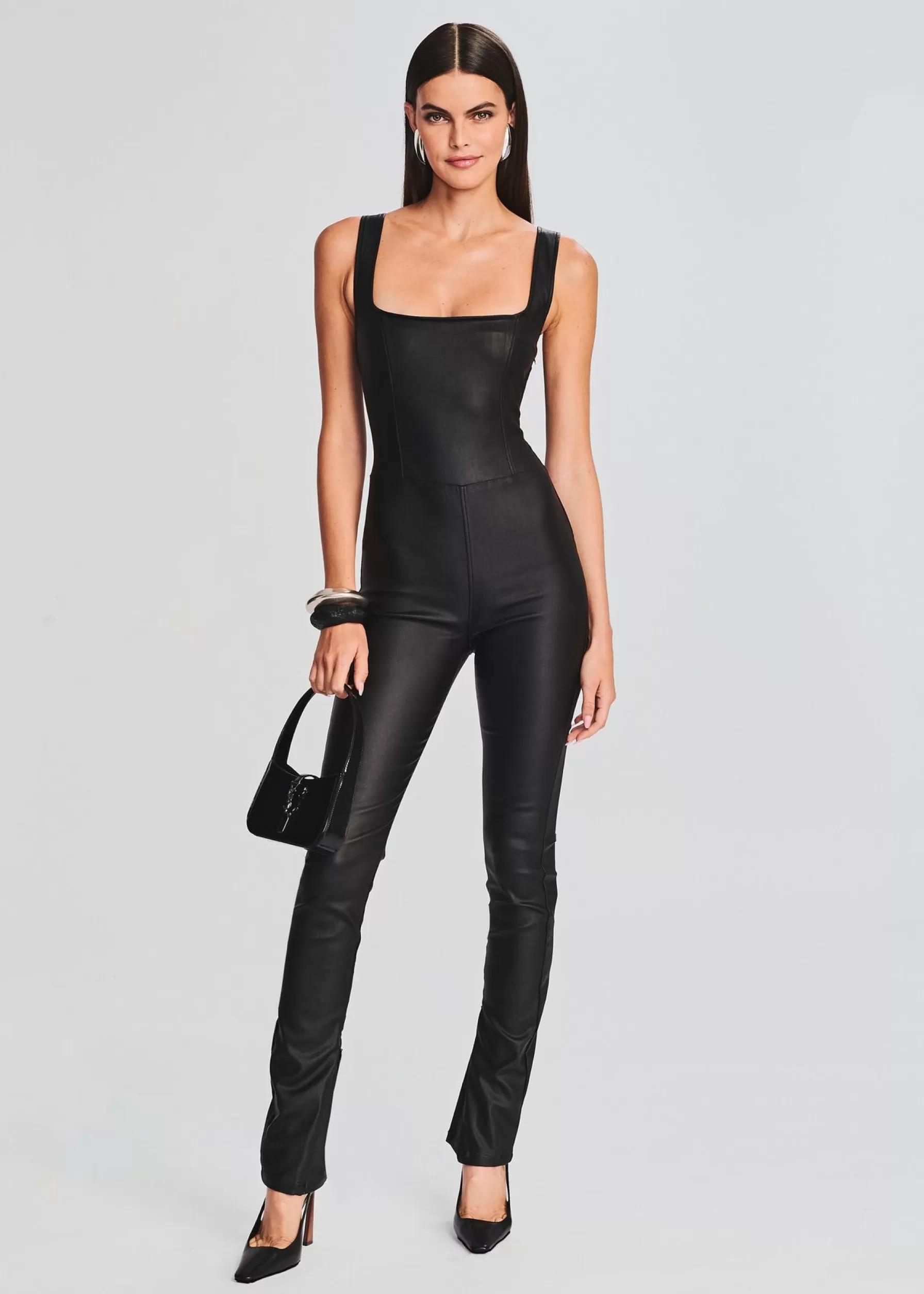 Retrofete Viper Coated Denim Catsuit Coated Black Fashion