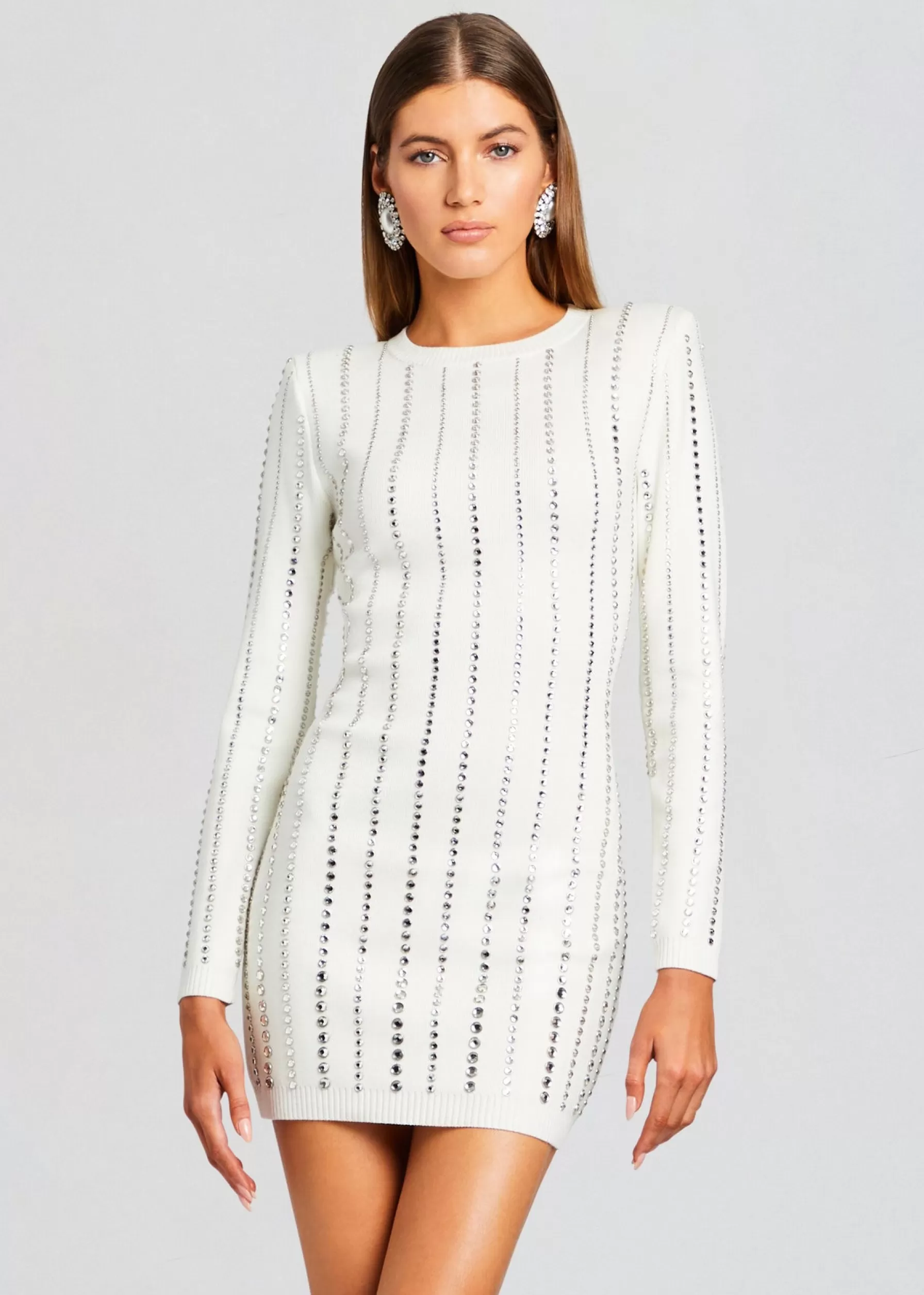 Retrofete Virginia Embellished Knit Dress White Hot