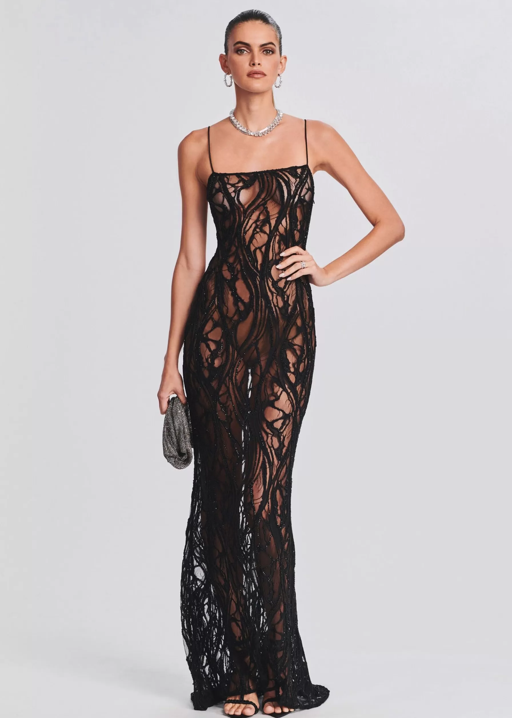 Retrofete Winnie Embellished Lace Dress Black Best